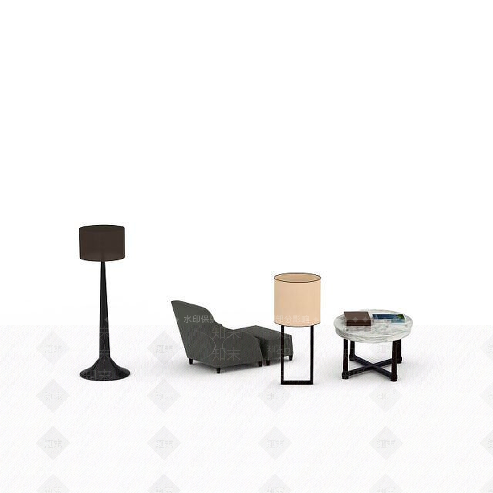 现代桌椅组合3D模型下载【ID:1198364198】