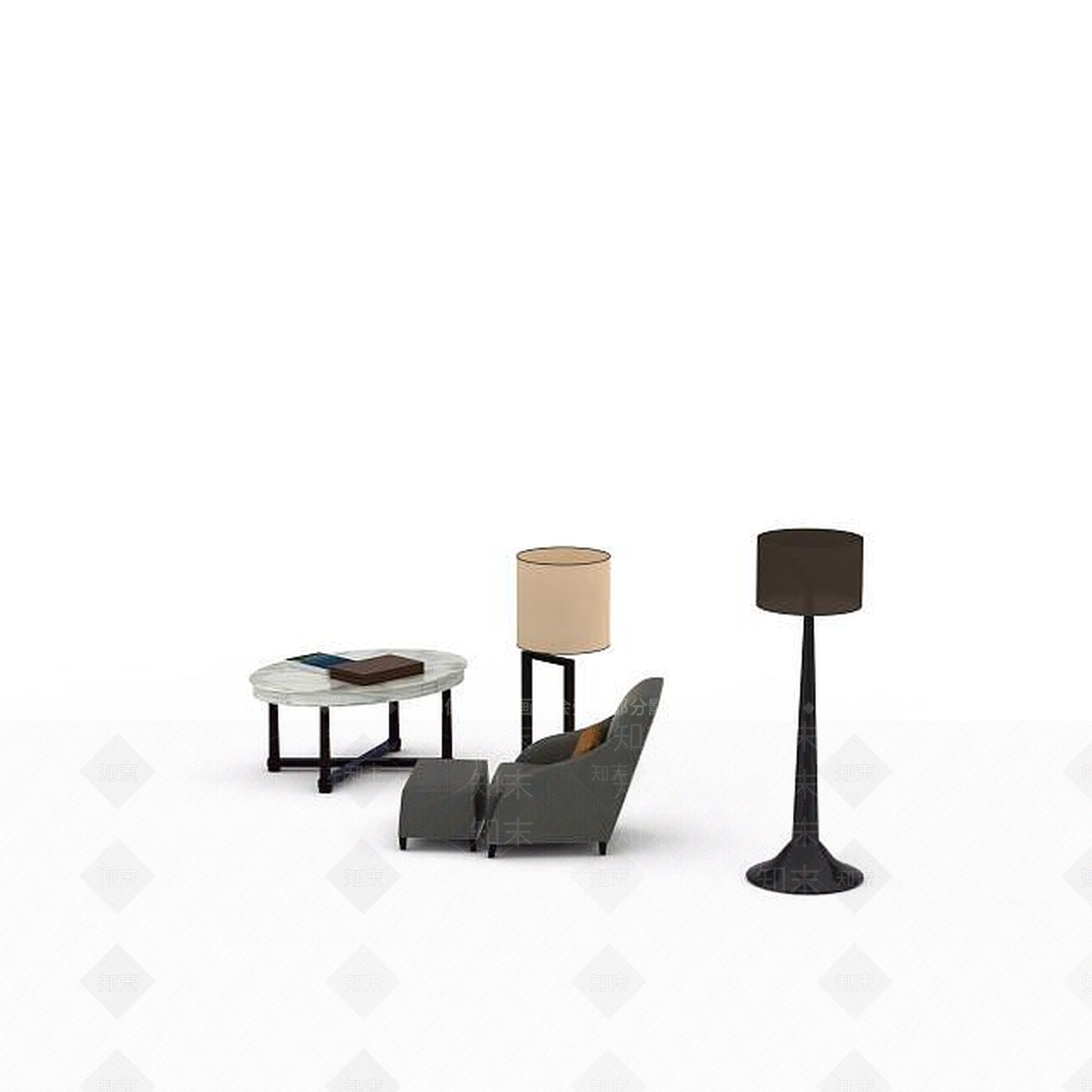现代桌椅组合3D模型下载【ID:1198364198】