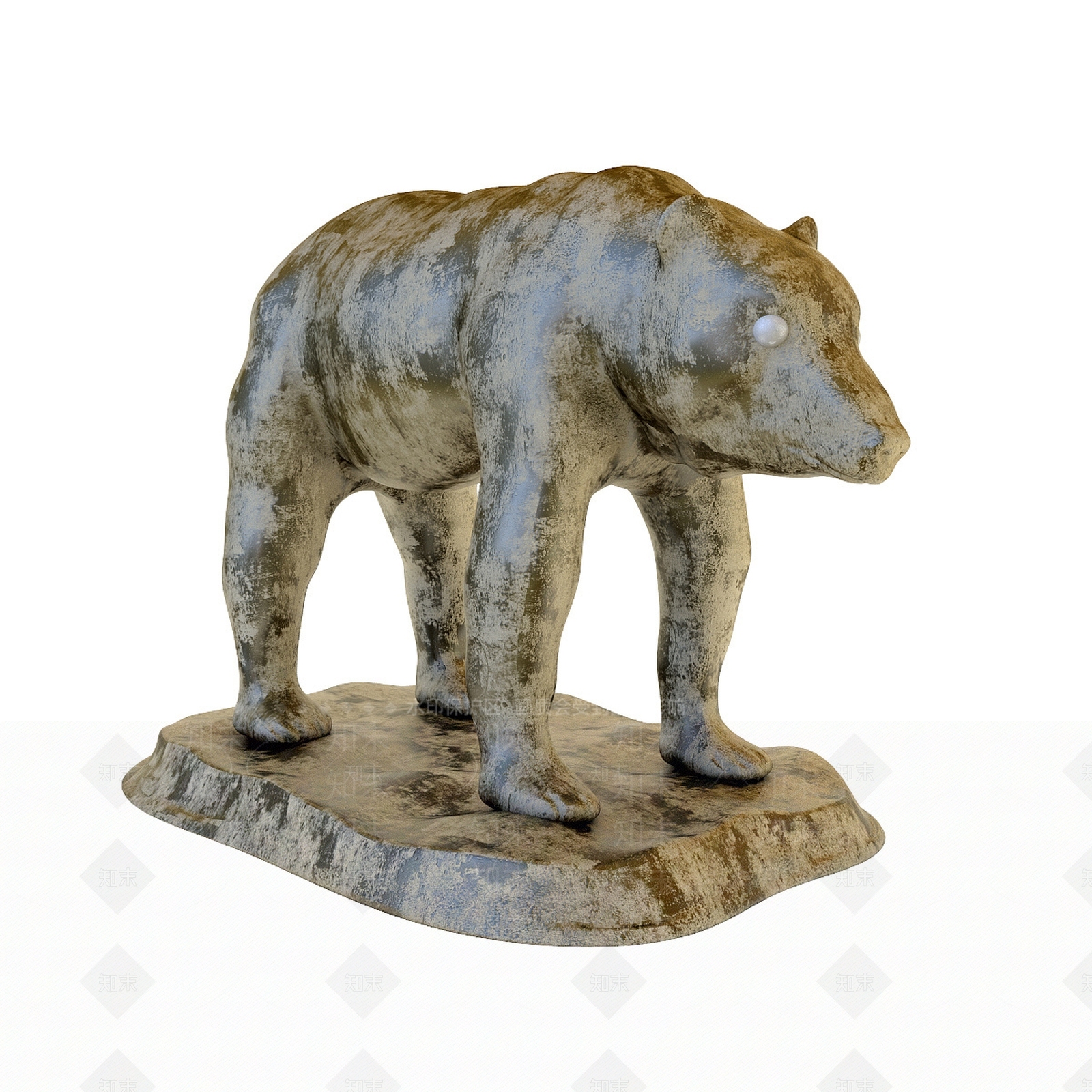 现代北极熊雕塑3D模型下载【ID:1198364296】