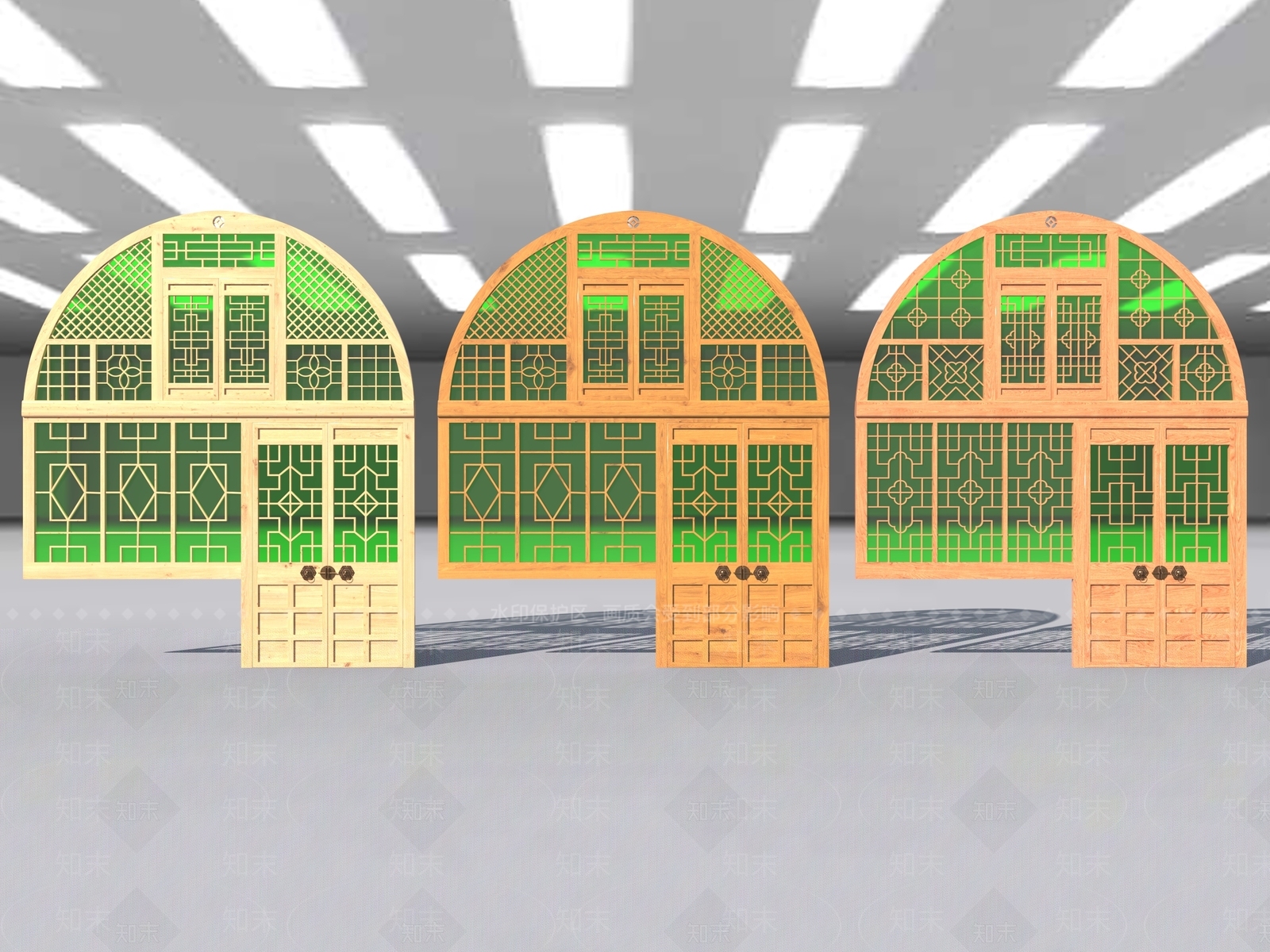 现代中式门窗展厅3D模型下载【ID:1198364634】