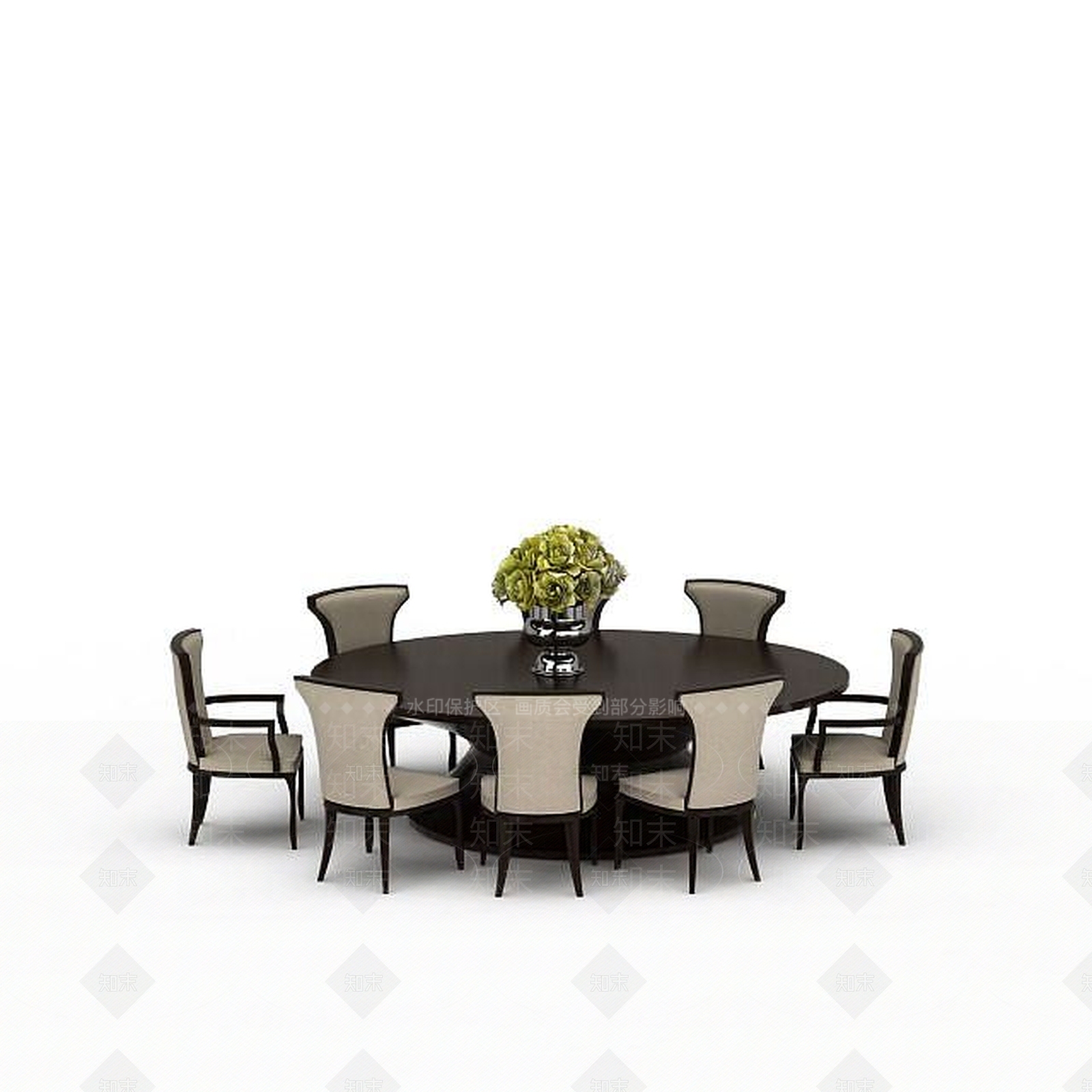 现代餐厅桌椅组合3D模型下载【ID:1198365053】