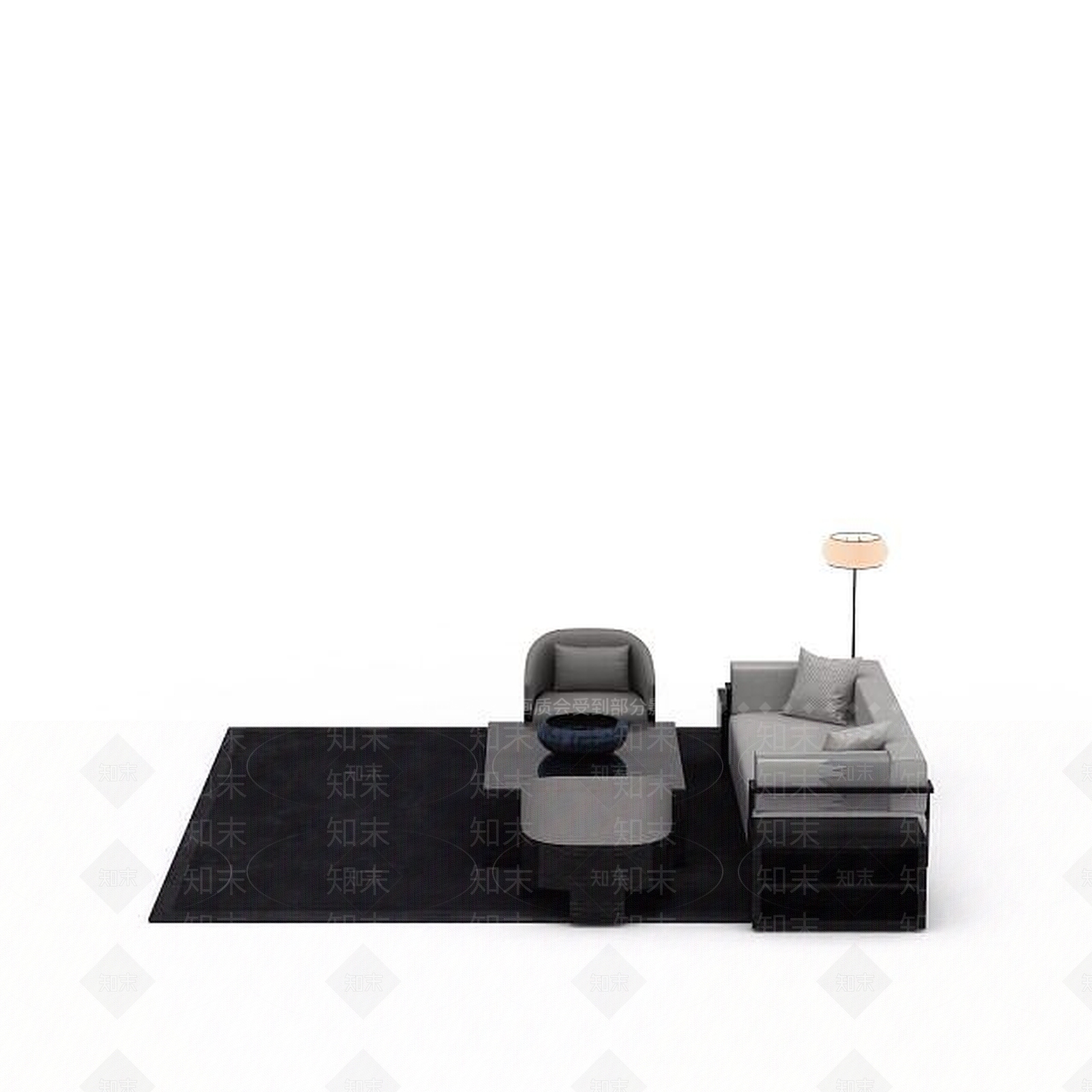 现代客厅休闲沙发组合3D模型下载【ID:1198365146】