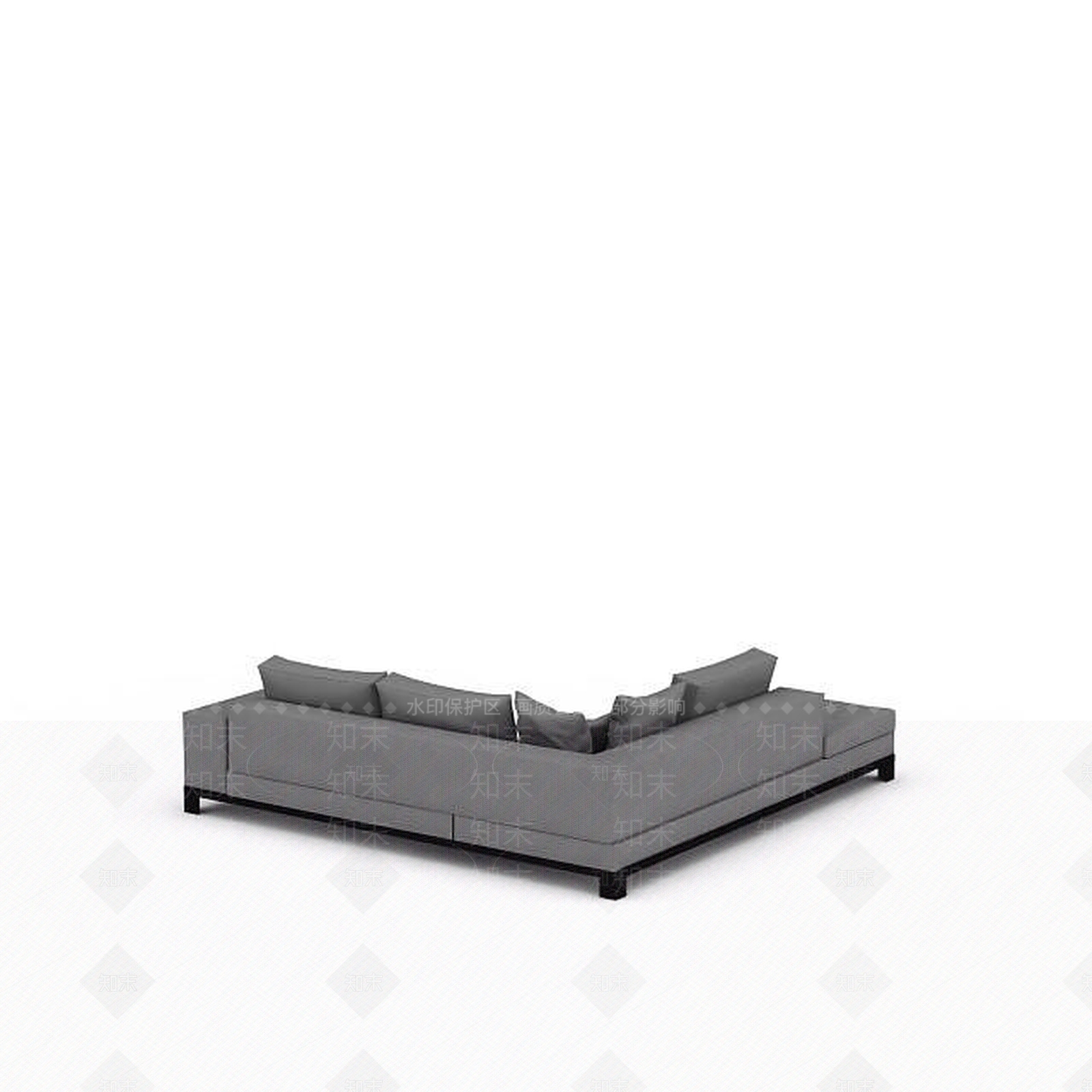 现代客厅转角沙发3D模型下载【ID:1198365619】