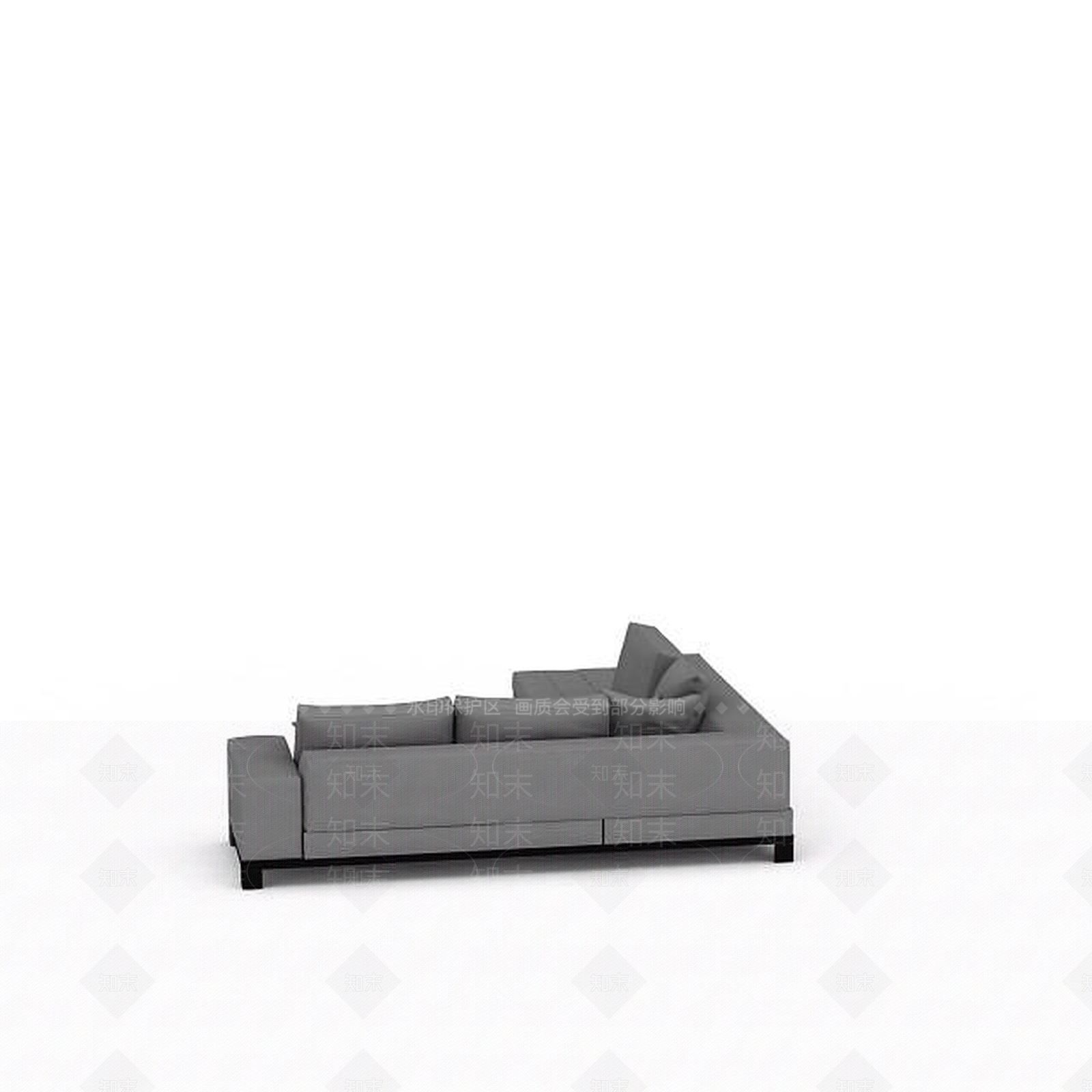 现代客厅转角沙发3D模型下载【ID:1198365619】
