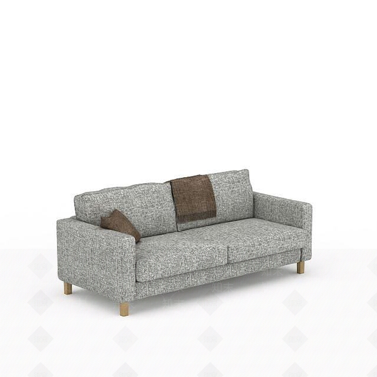 现代布艺双人沙发3D模型下载【ID:1198365786】