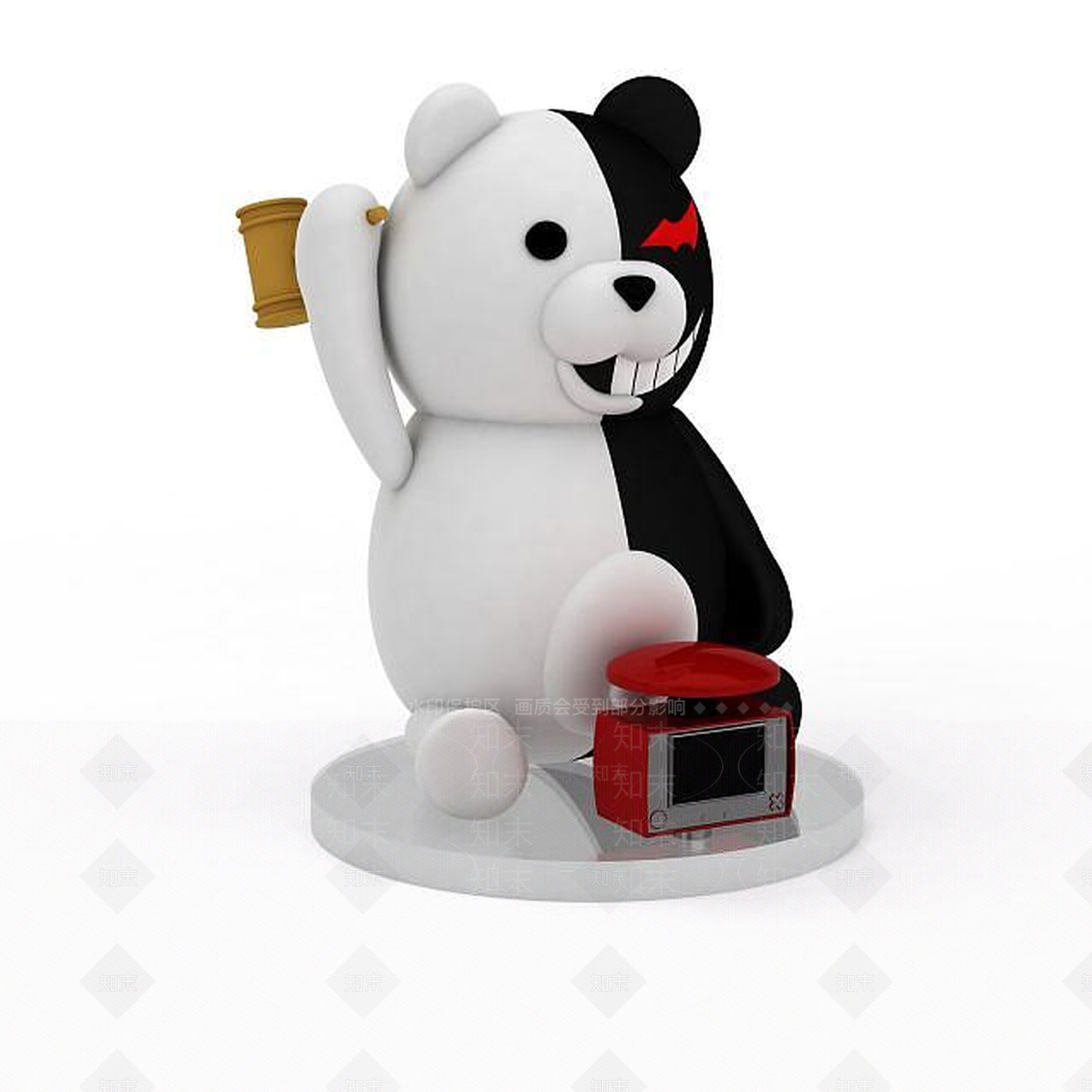 现代招财猫3D模型下载【ID:1198366057】