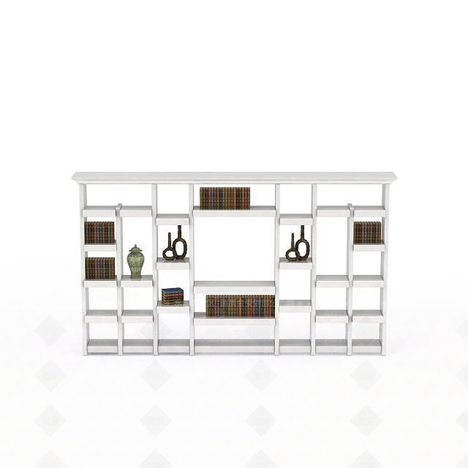 现代简约风格书柜3D模型下载【ID:1198366869】