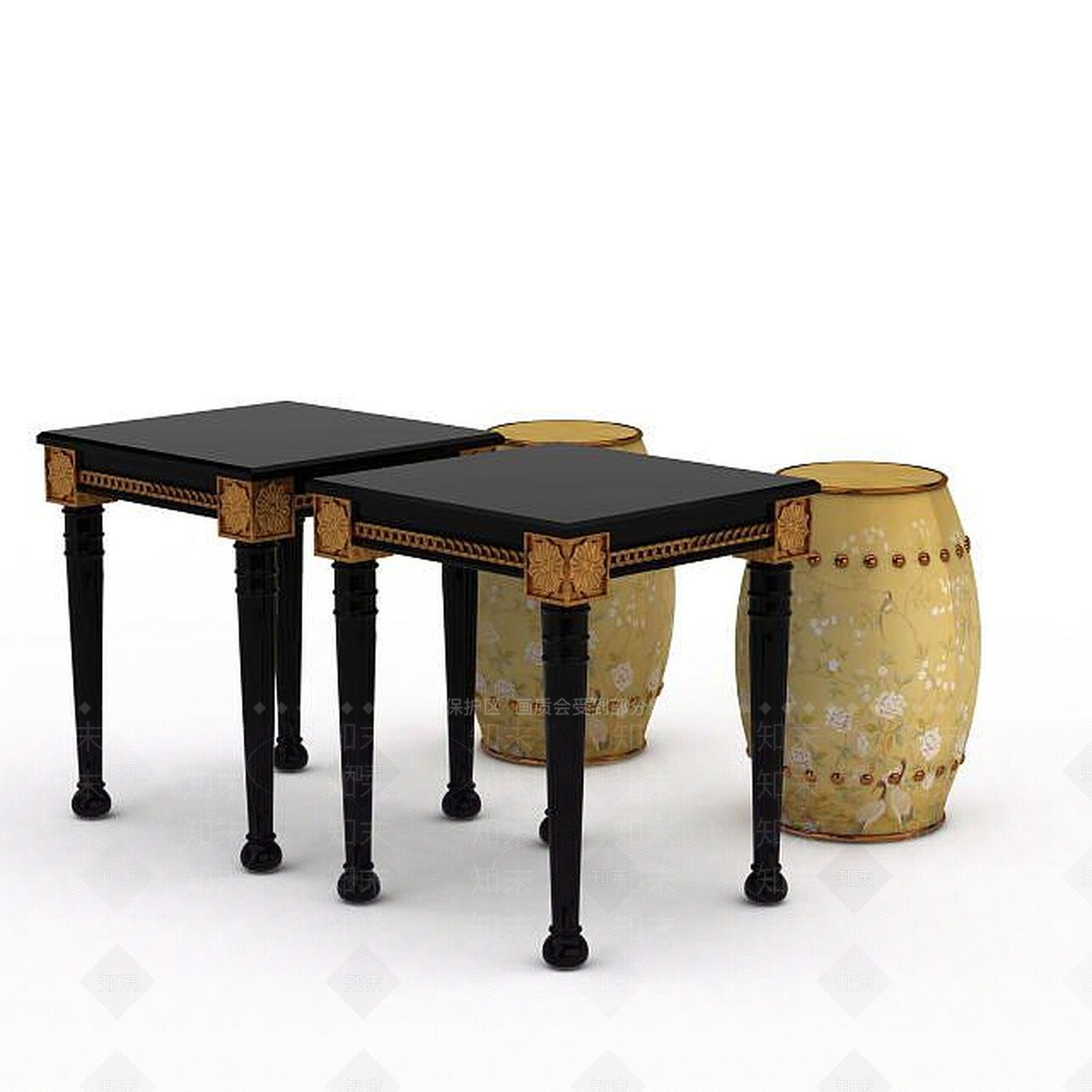 中式家具桌凳3D模型下载【ID:1198366904】