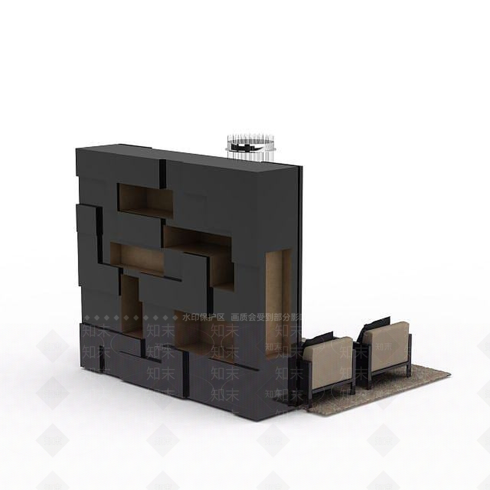 现代客厅沙发茶几组合3D模型下载【ID:1198367084】