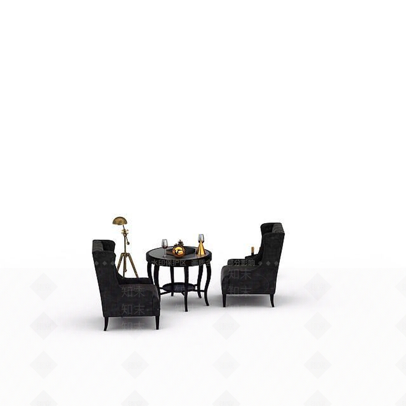 现代客厅桌椅组合3D模型下载【ID:1198367028】
