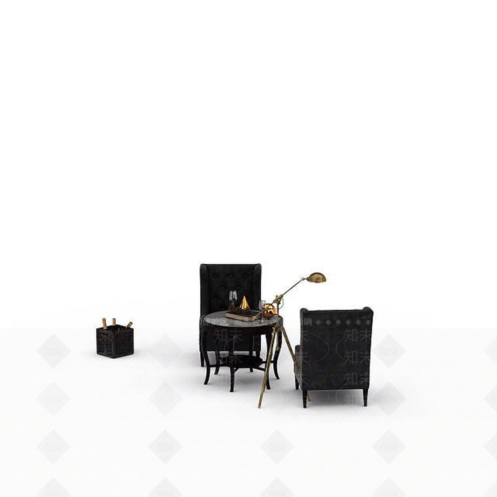 现代客厅桌椅组合3D模型下载【ID:1198367028】