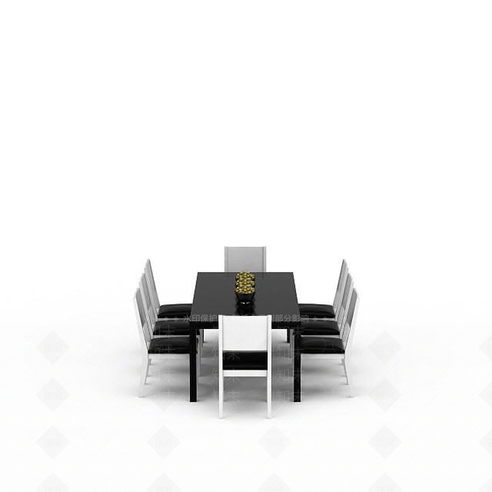 现代简约风格桌椅组合3D模型下载【ID:1198367602】