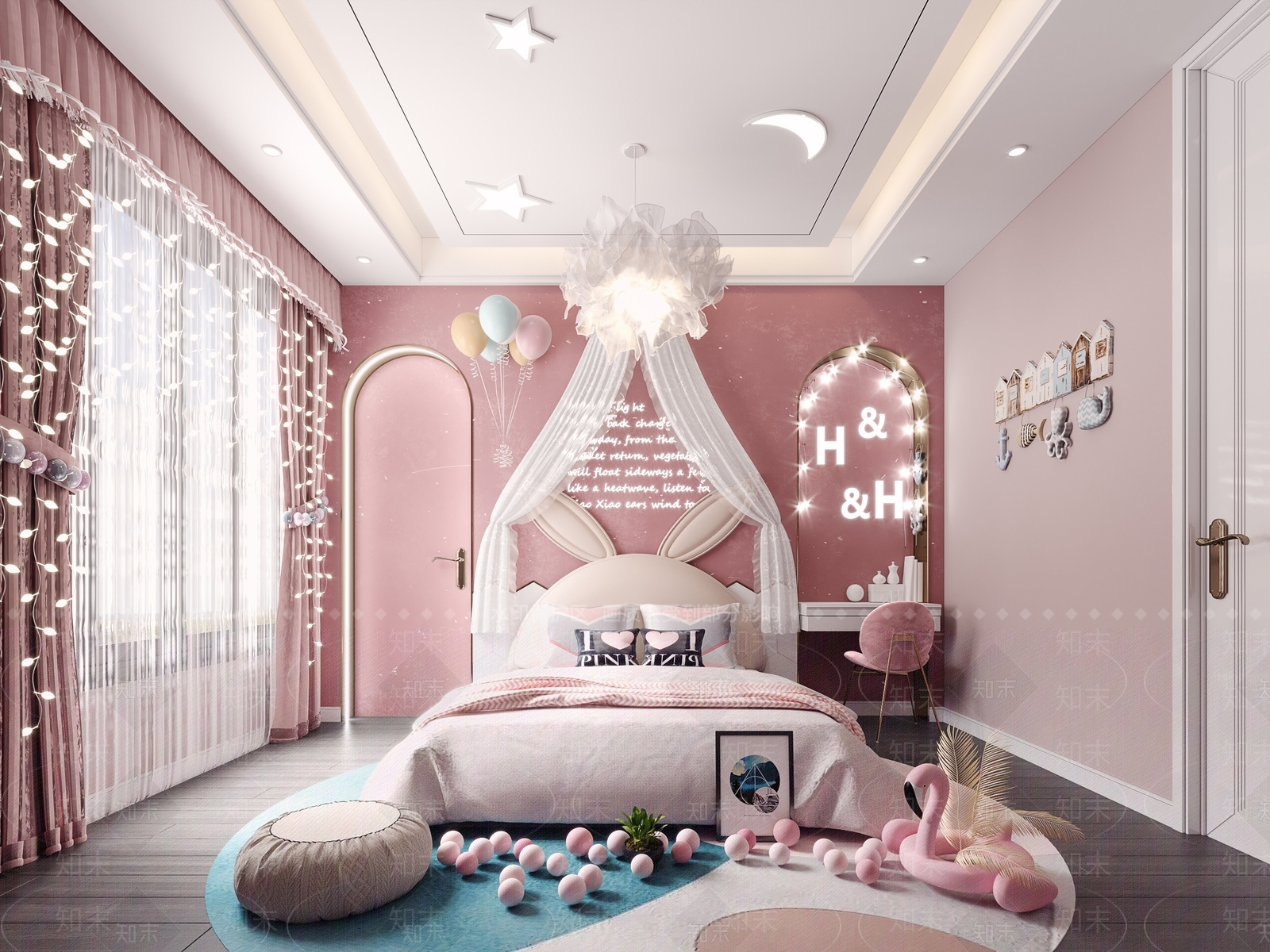 现代女孩房3D模型下载【ID:1198371188】