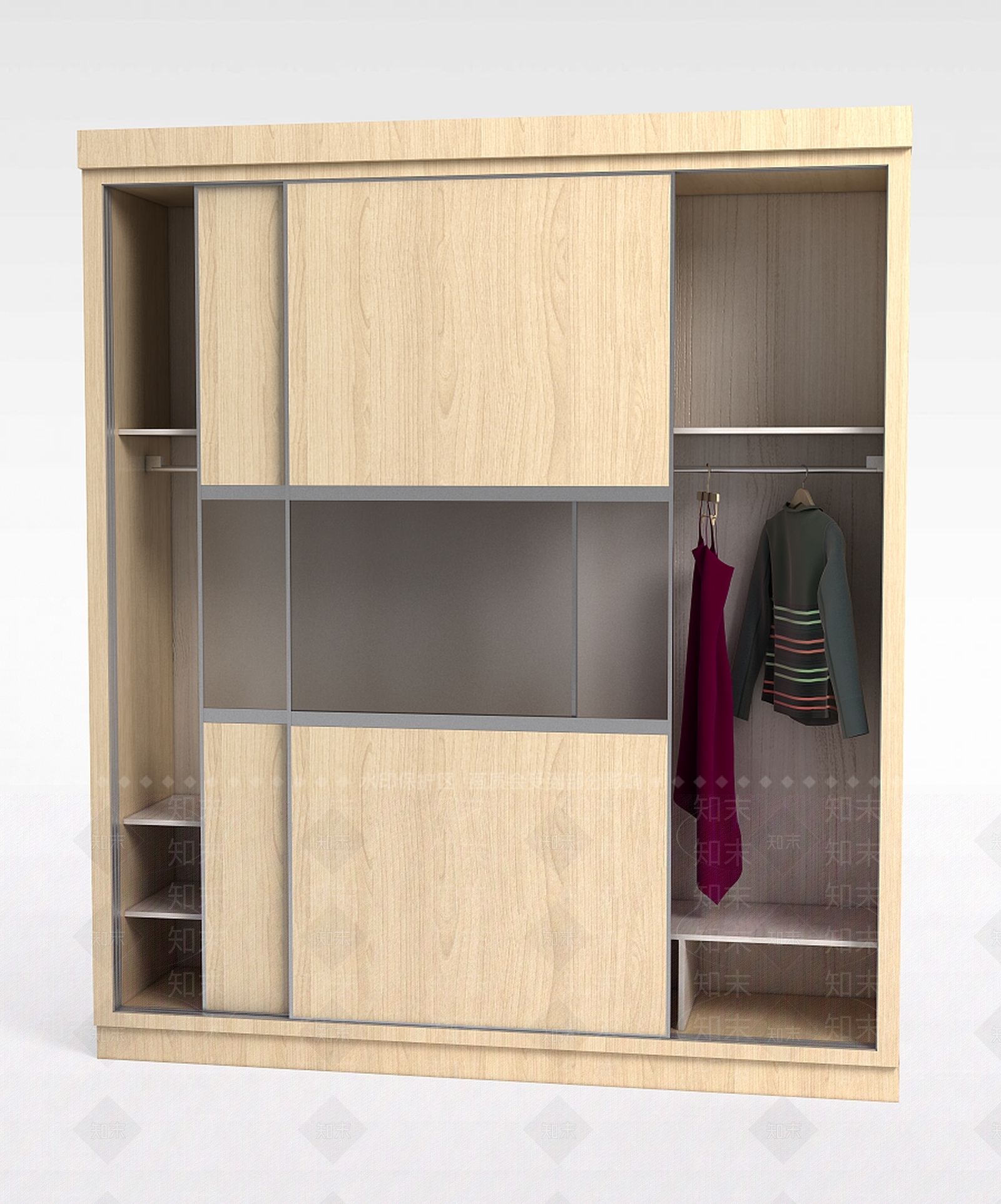 现代衣柜3D模型下载【ID:1198374207】