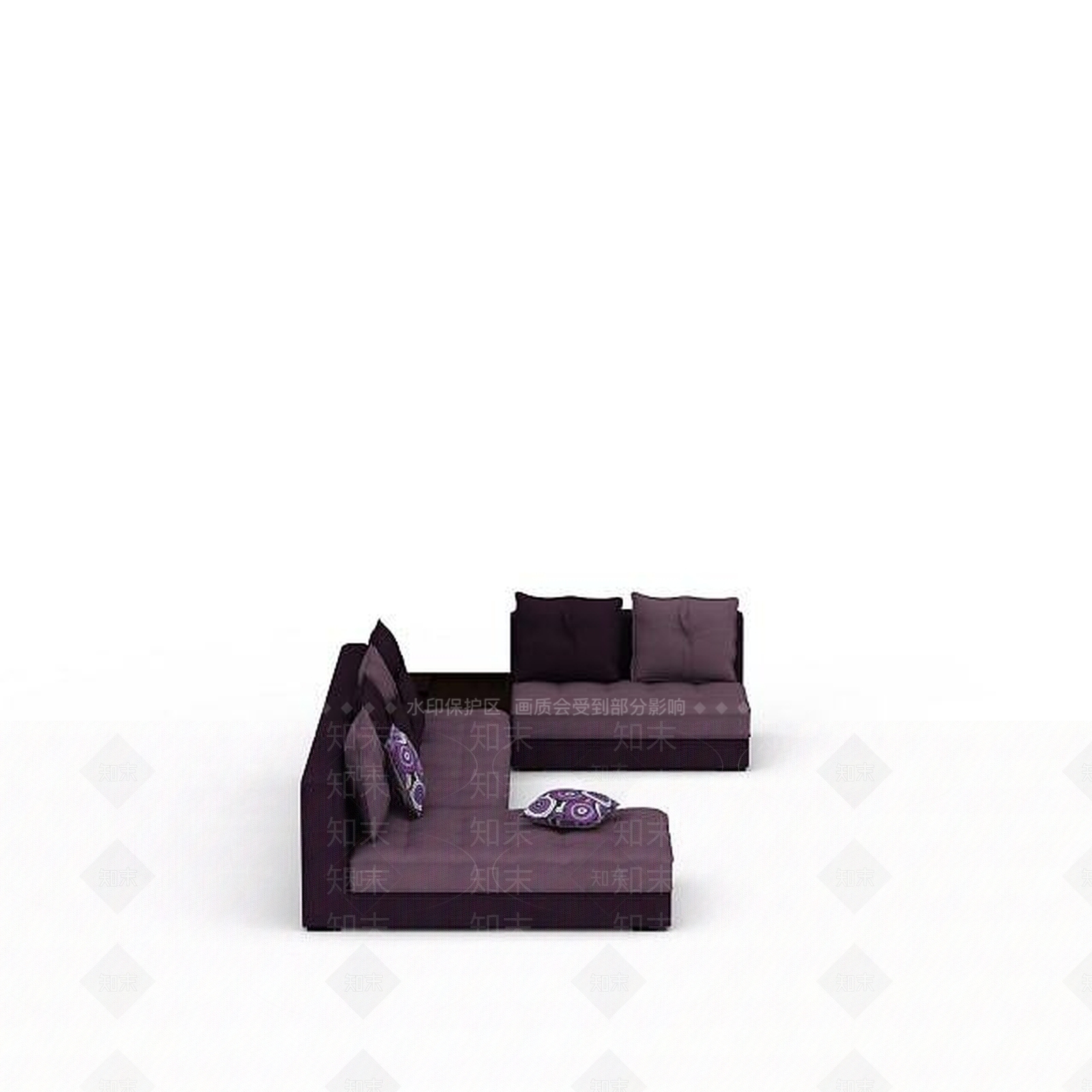 现代双人沙发3D模型下载【ID:1198376829】