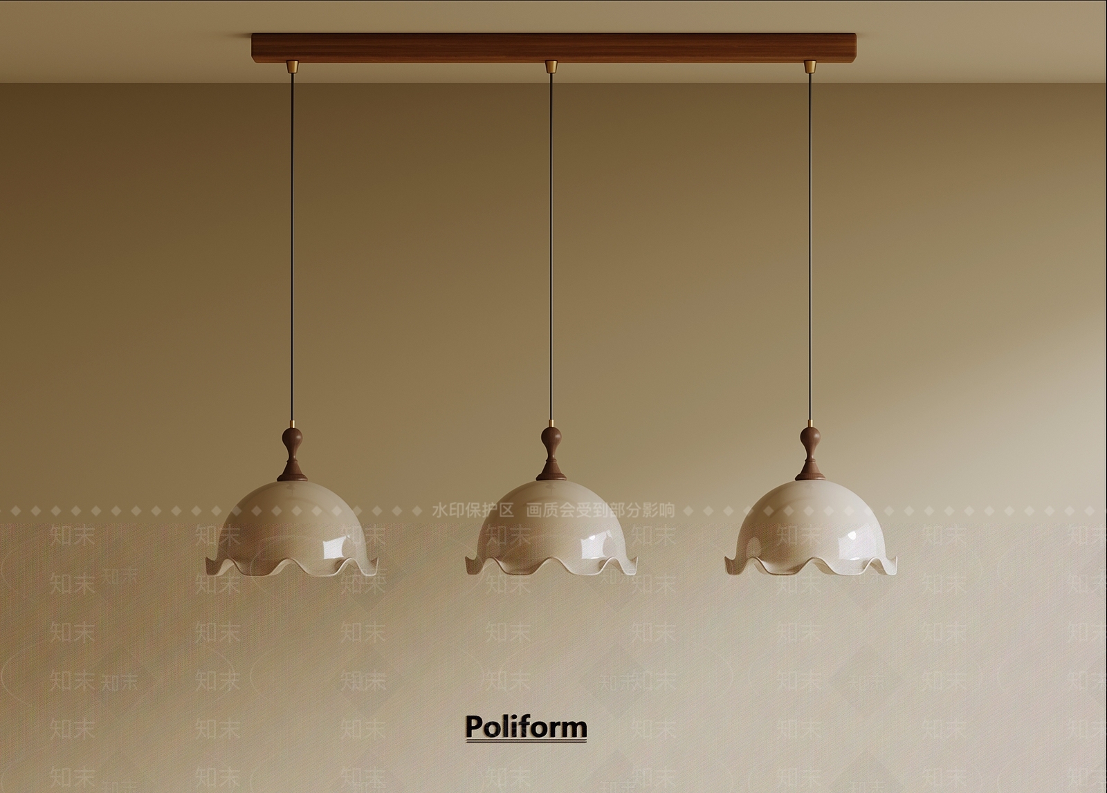 法式奶油吊灯SU模型下载【ID:1198382180】