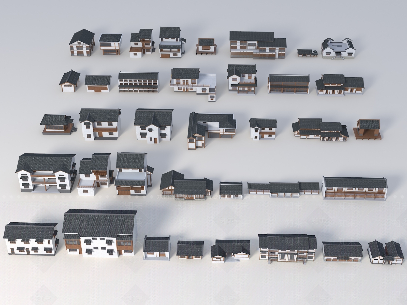新中式其他住宅外观3D模型下载【ID:1198382723】