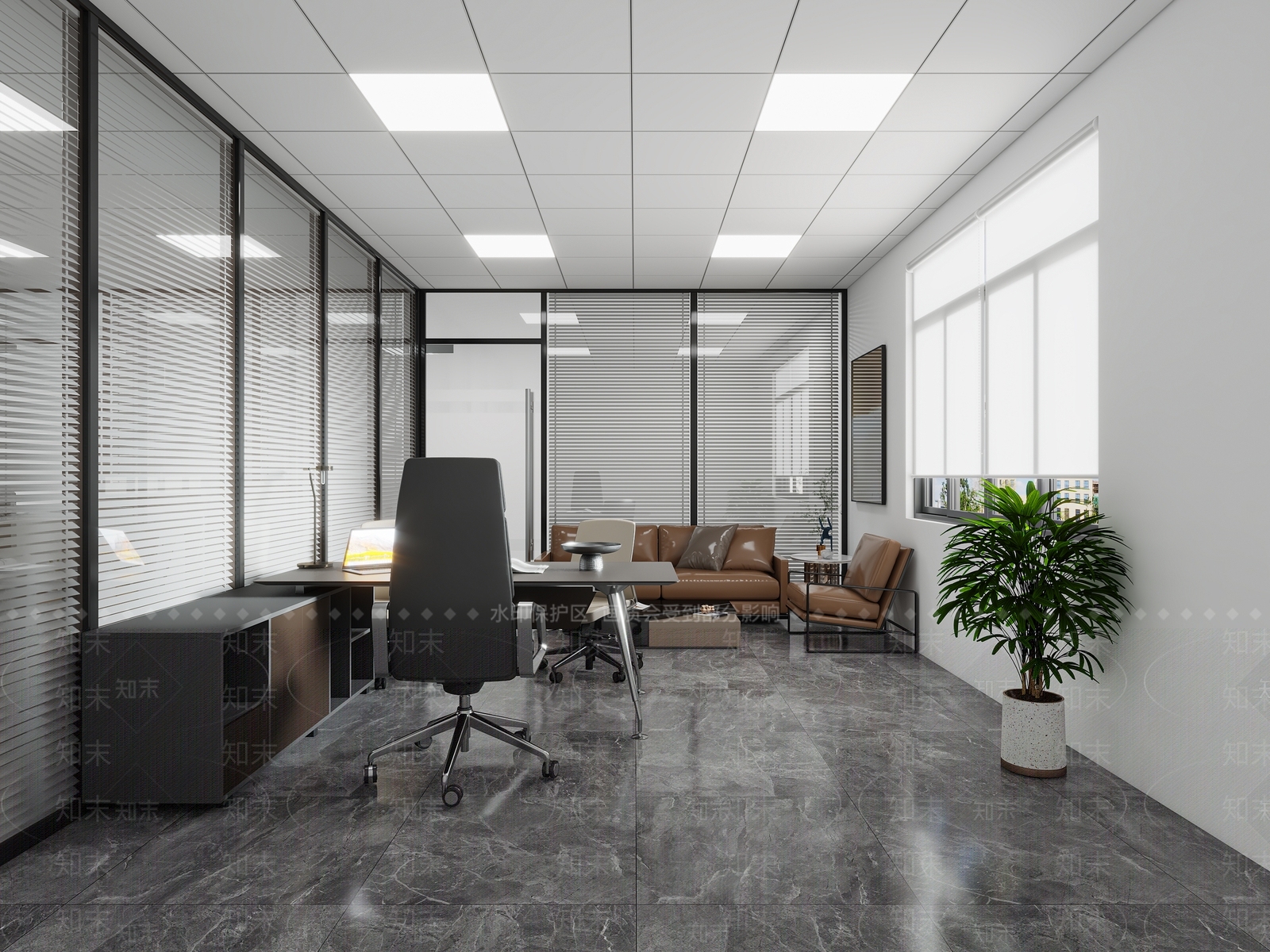 现代办公大厅3D模型下载【ID:1198384520】