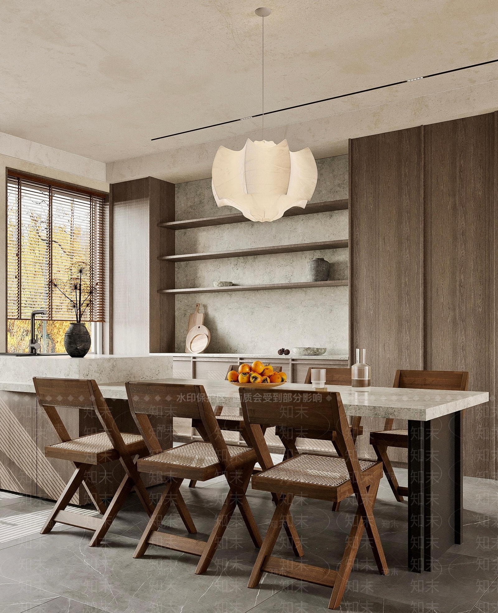 侘寂日式家居餐厅3D模型下载【ID:1198386939】