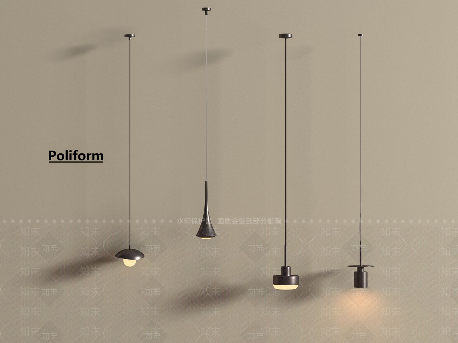 现代意式吊灯3D模型下载【ID:1198386935】