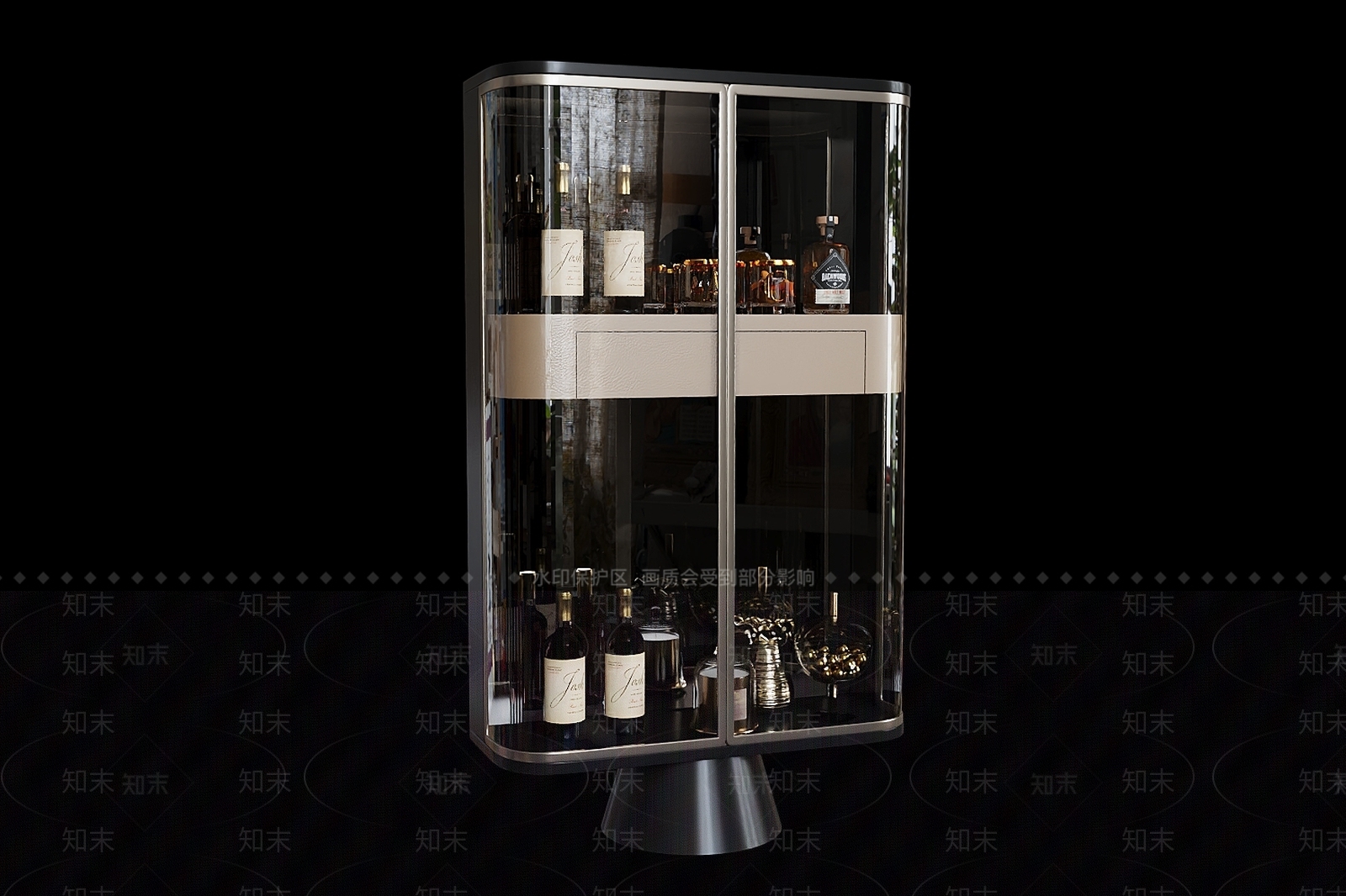 现代轻奢酒柜3D模型下载【ID:1198400177】