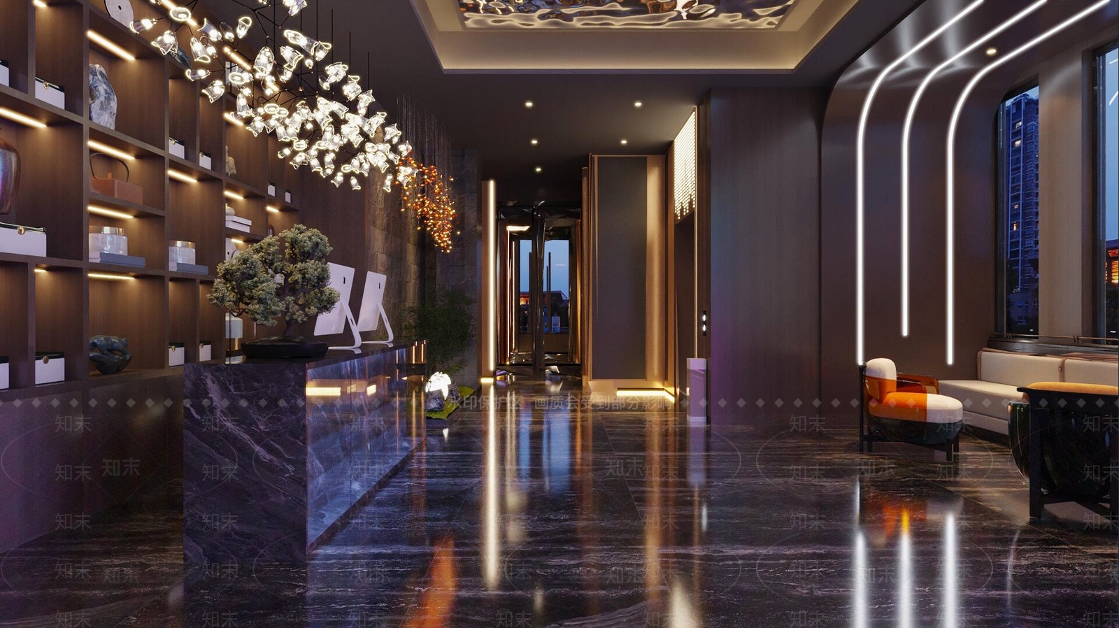 现代足浴店3D模型下载【ID:1198403709】