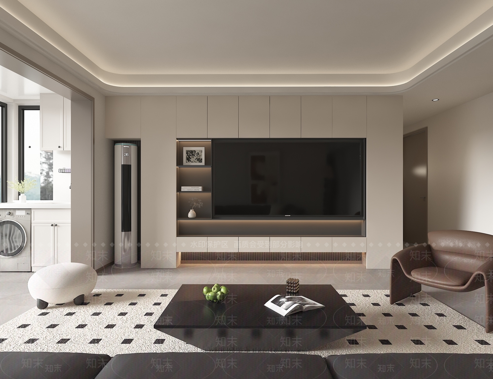 现代中古客餐厅3D模型下载【ID:1198403375】