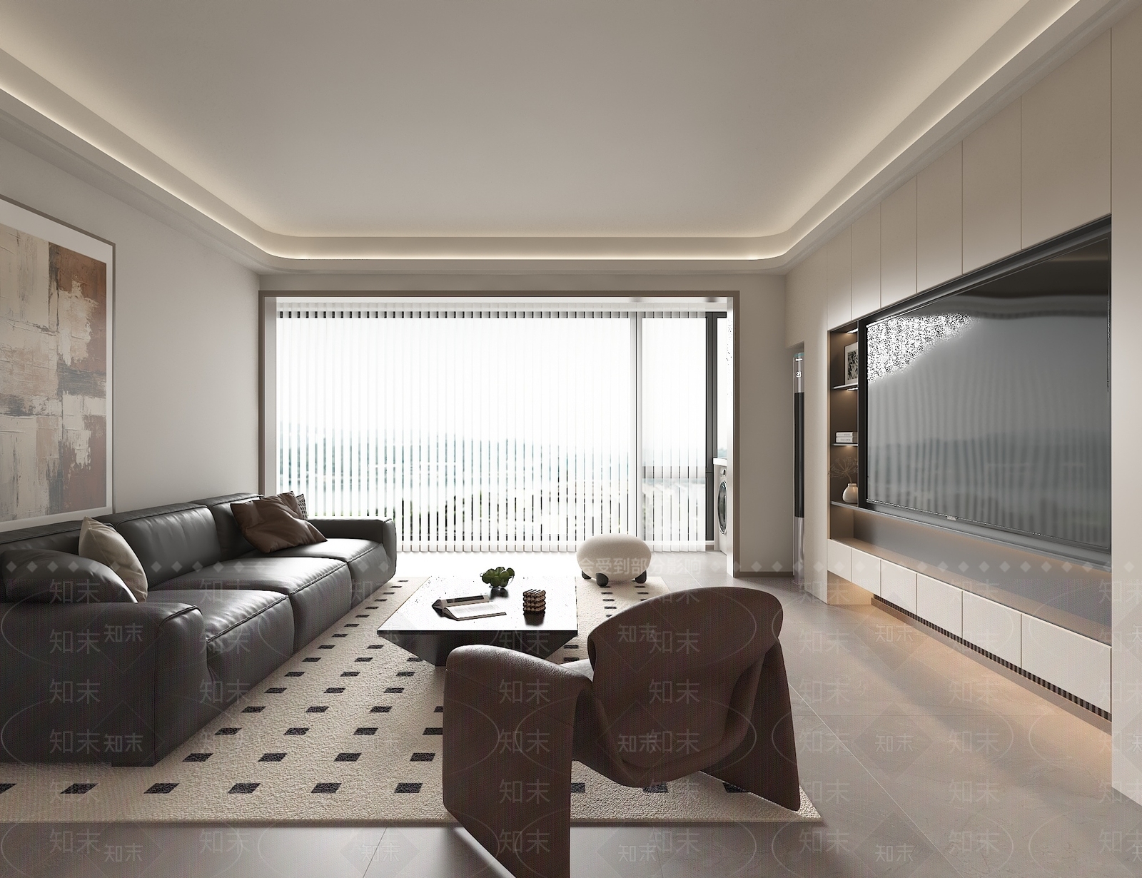 现代中古客餐厅3D模型下载【ID:1198403375】