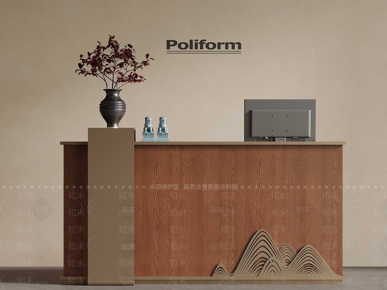 新中式前台3D模型下载【ID:1198405614】