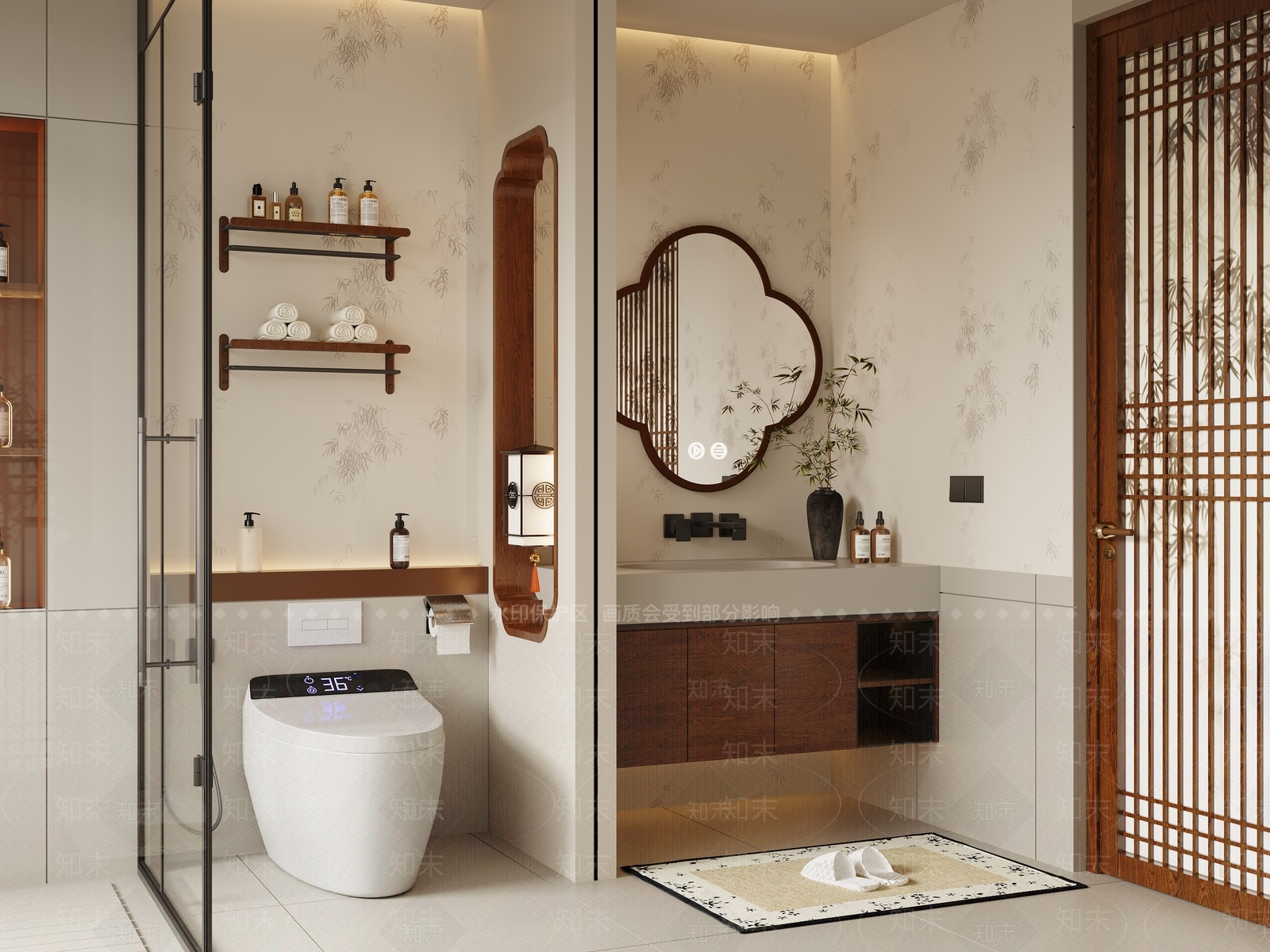 新中式禅意卫生间3D模型下载【ID:1198405994】