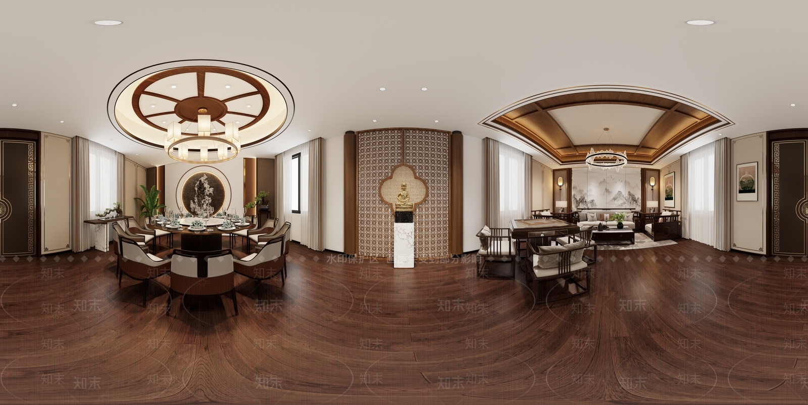 新中式包厢3D模型下载【ID:1198410502】