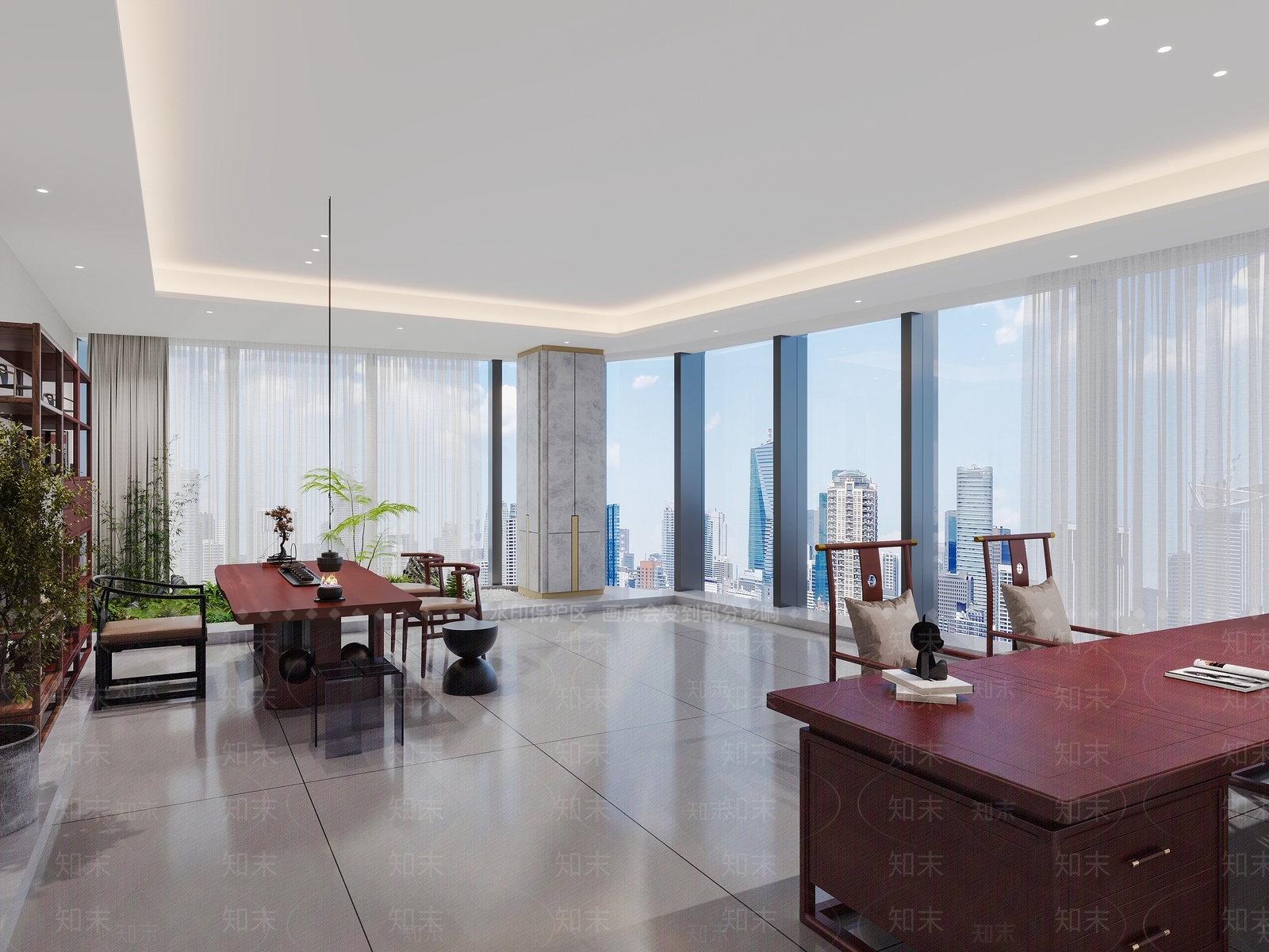 中式办公室3D模型下载【ID:1198412616】
