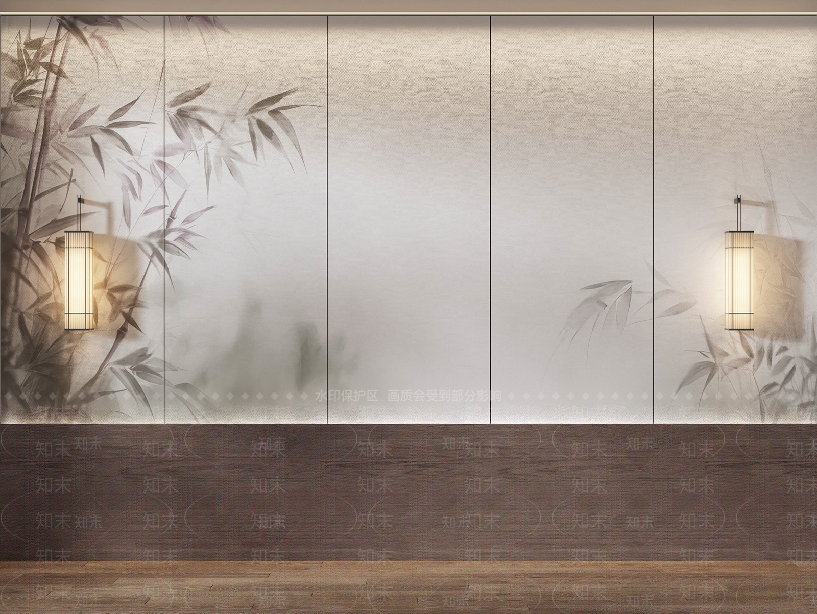 新中式背景墙SU模型下载【ID:1198414231】