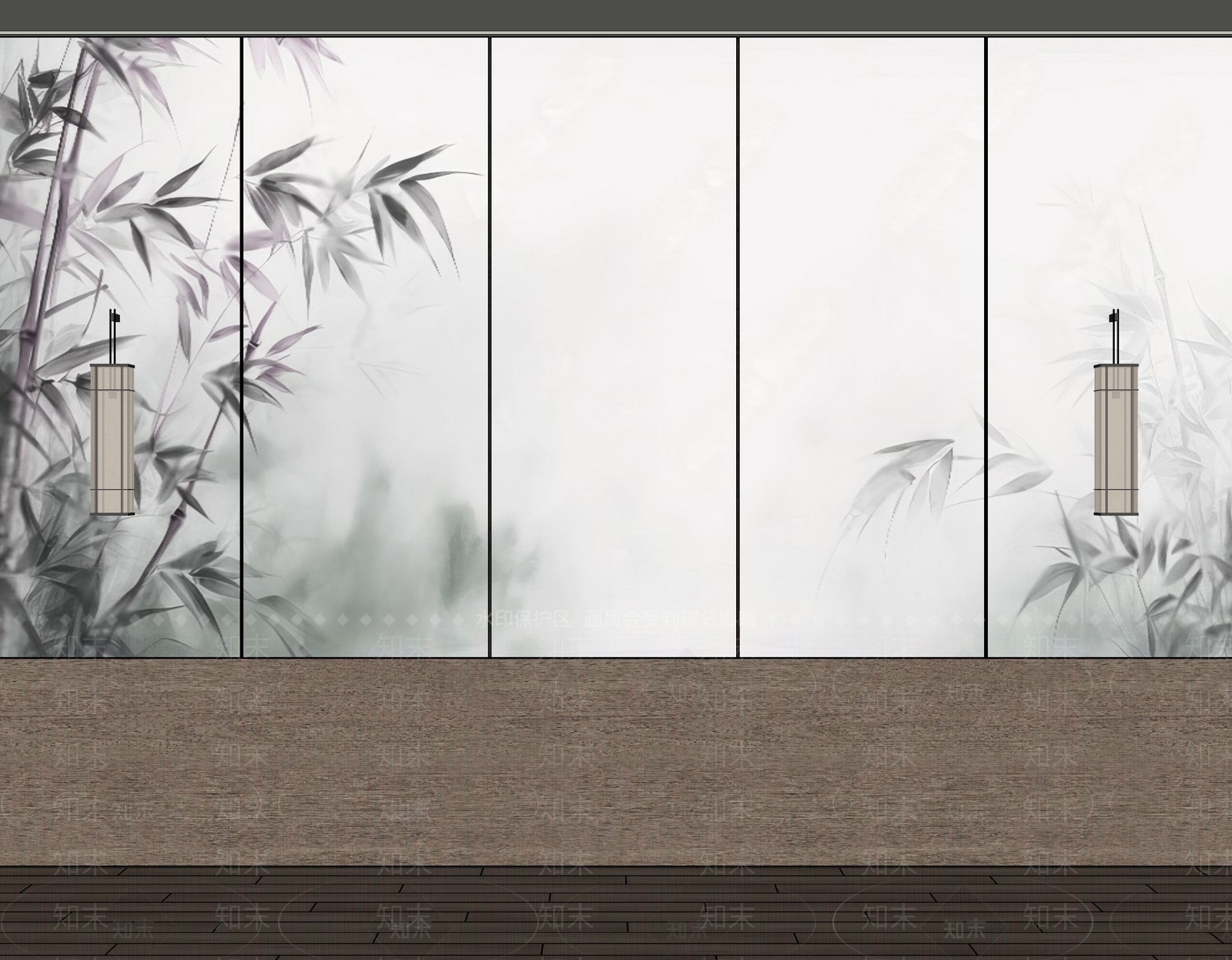 新中式背景墙SU模型下载【ID:1198414231】