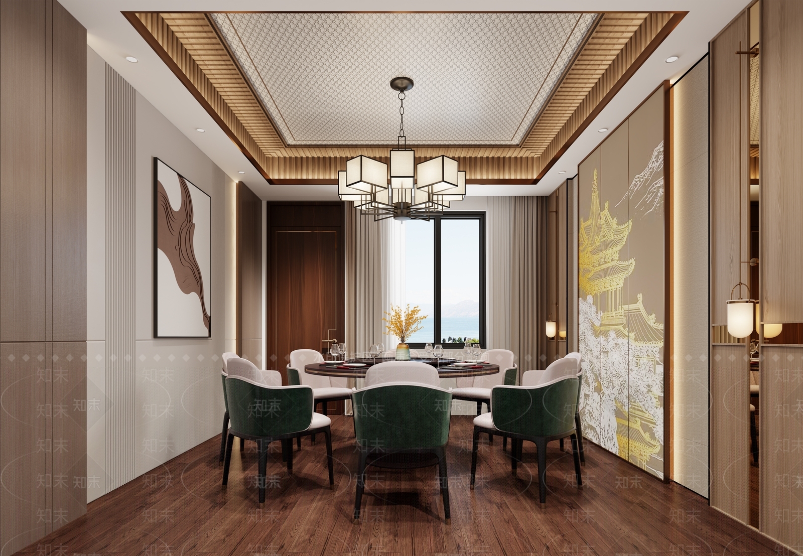 新中式包厢3D模型下载【ID:1198415626】