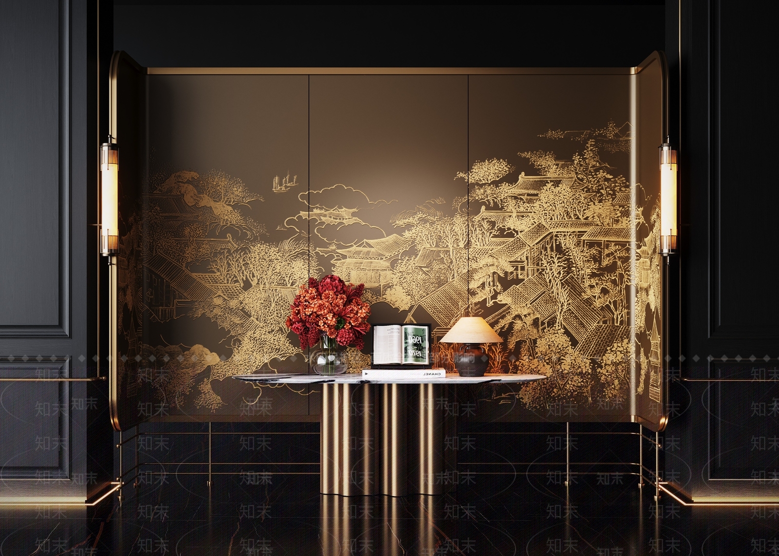 现代玄关柜3D模型下载【ID:1198416230】