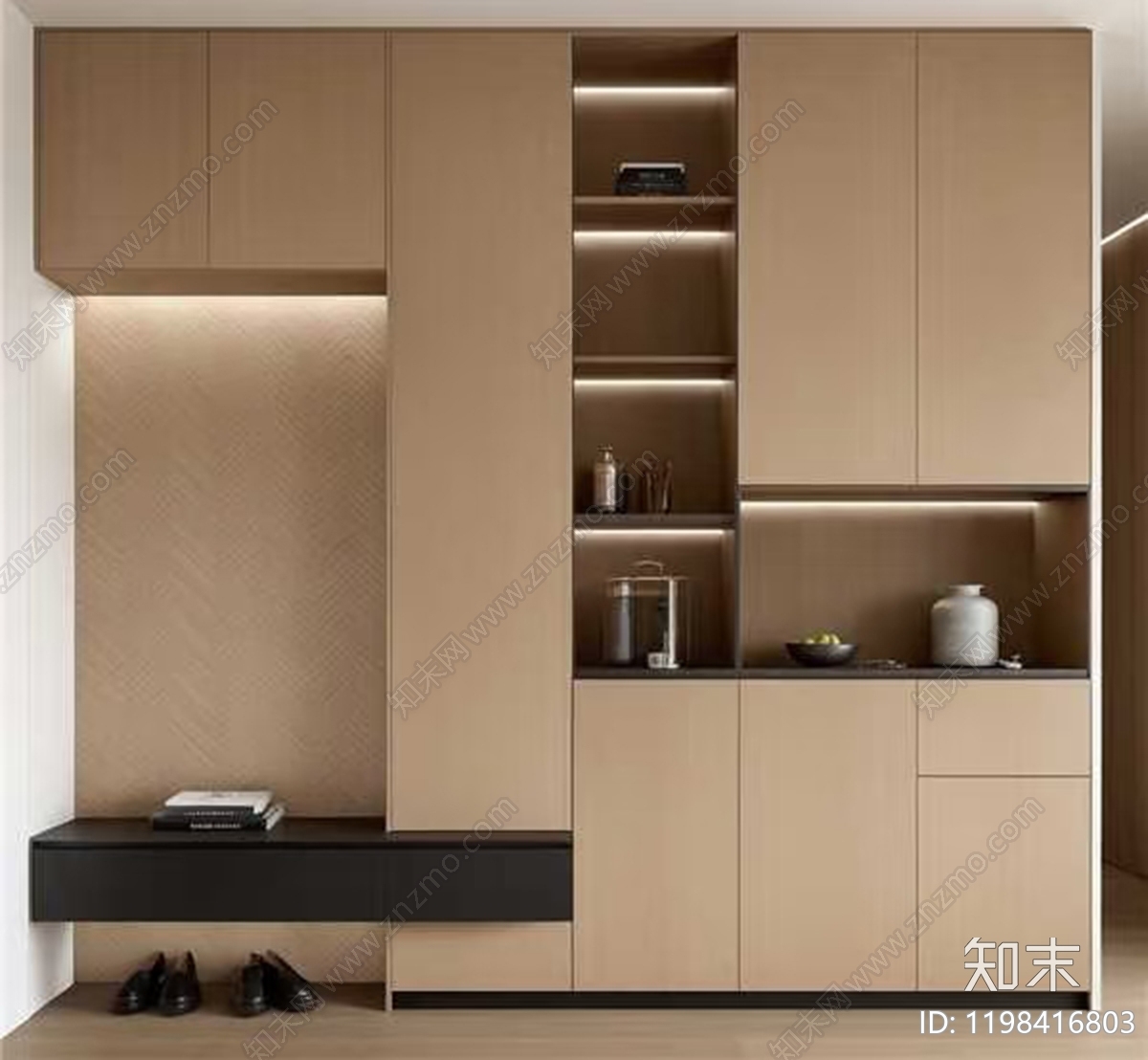 现代极简柜子cad施工图下载【ID:1198416803】
