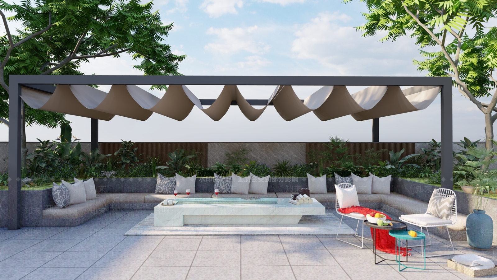 现代简约亭子SU模型下载【ID:1198417289】