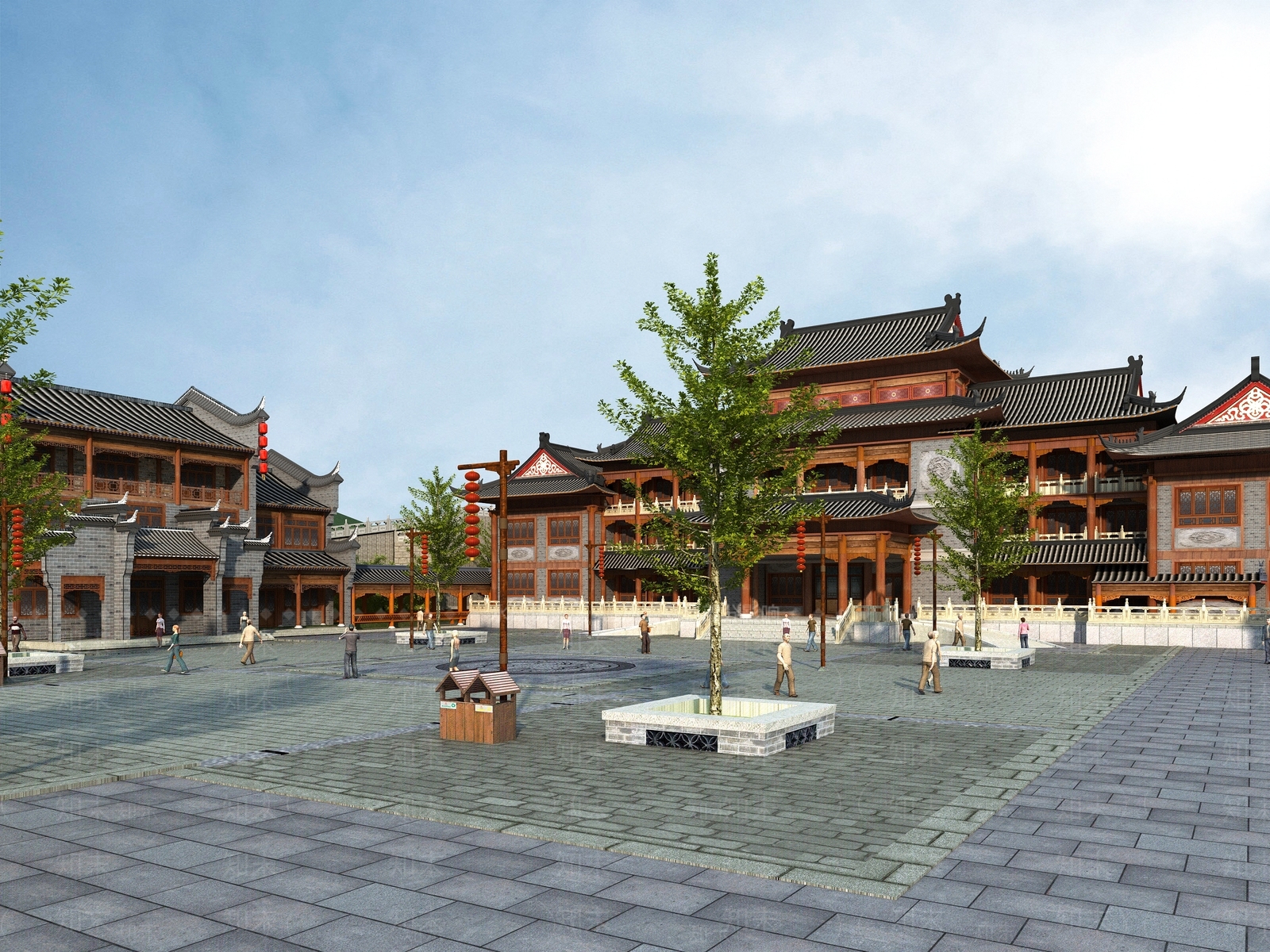 中式中古古建3D模型下载【ID:1198419820】