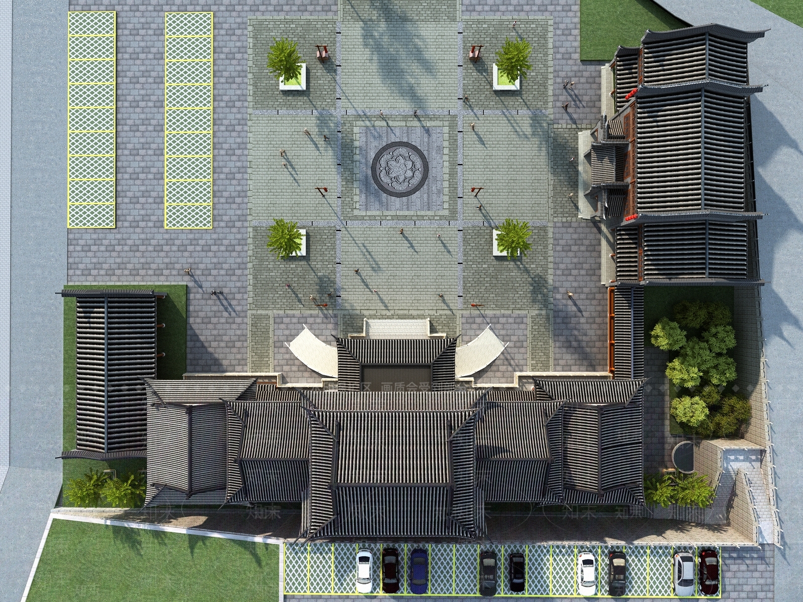 中式中古古建3D模型下载【ID:1198419820】