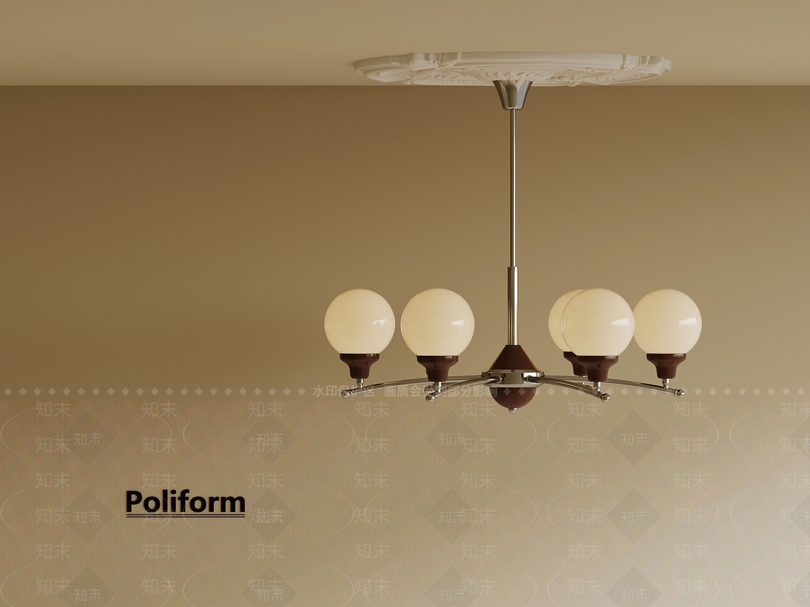 中古吊灯SU模型下载【ID:1198423614】