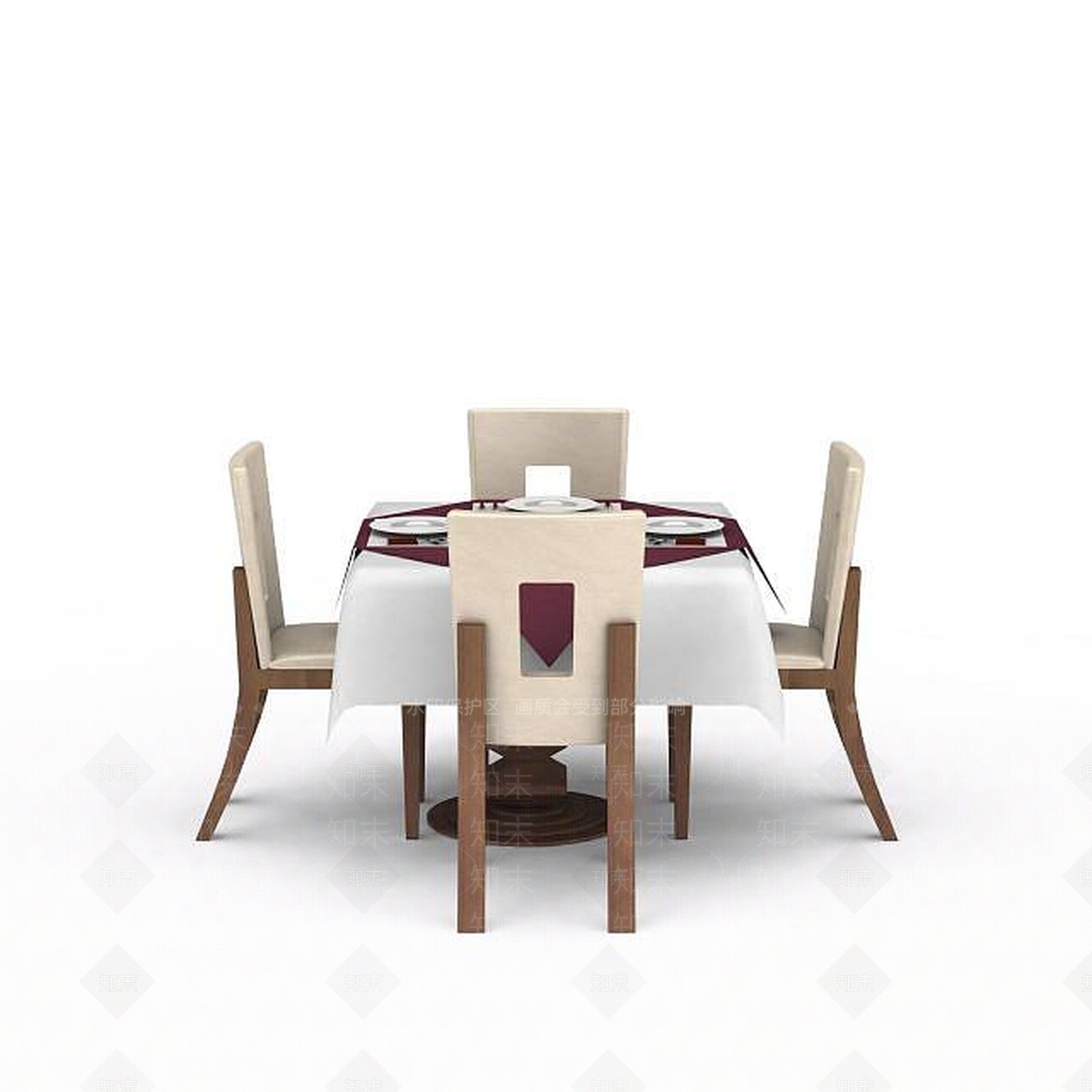 现代家庭餐桌3D模型下载【ID:1198423605】