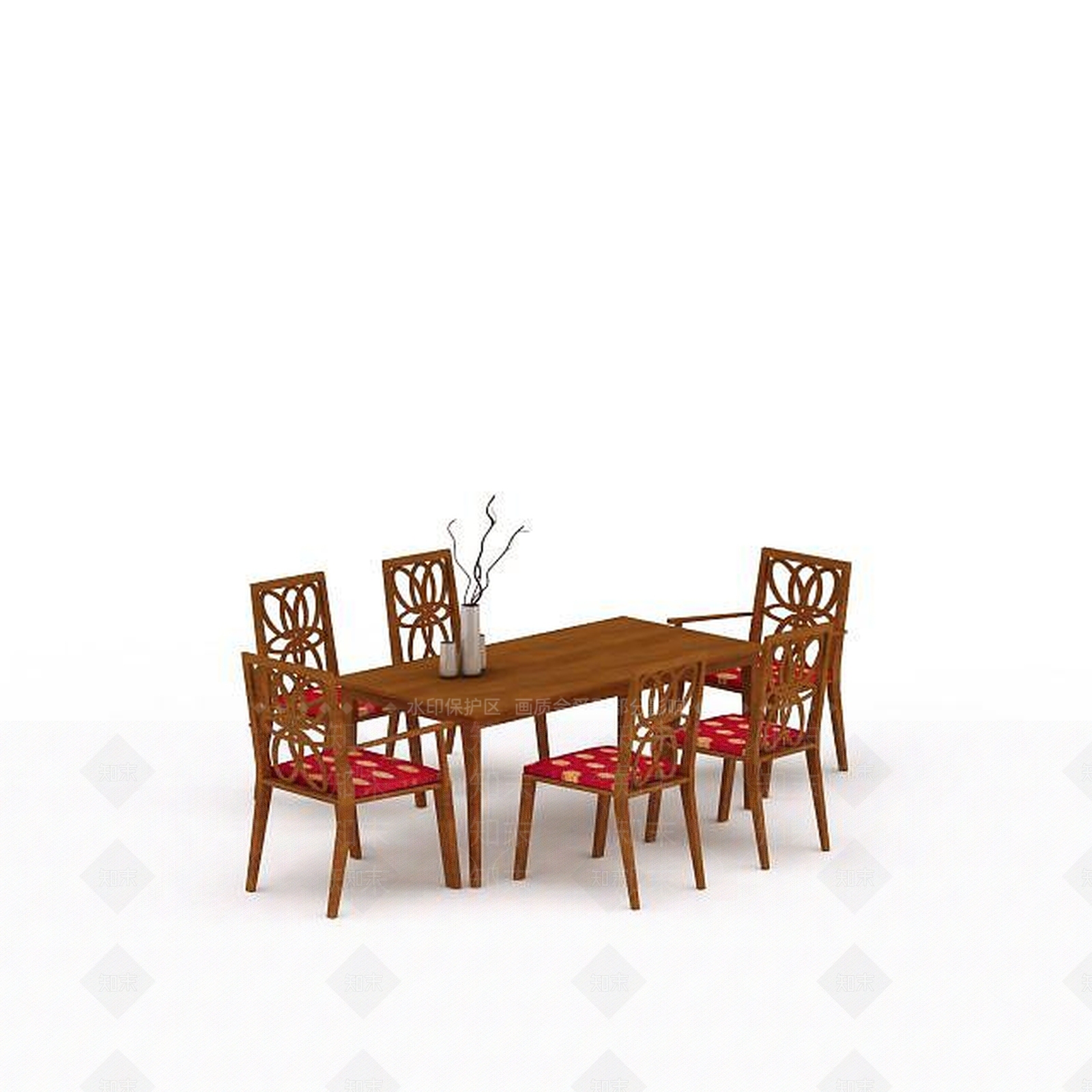 现代实木桌椅组合3D模型下载【ID:1198423781】