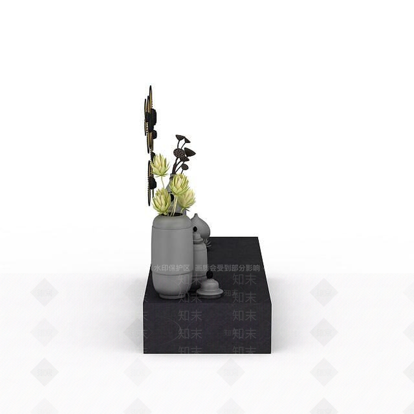 现代日系陈列品3D模型下载【ID:1198423865】