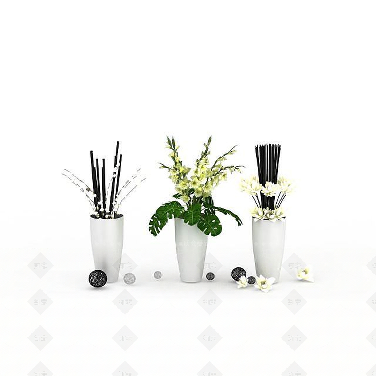 现代办公室陈设品3D模型下载【ID:1198424072】