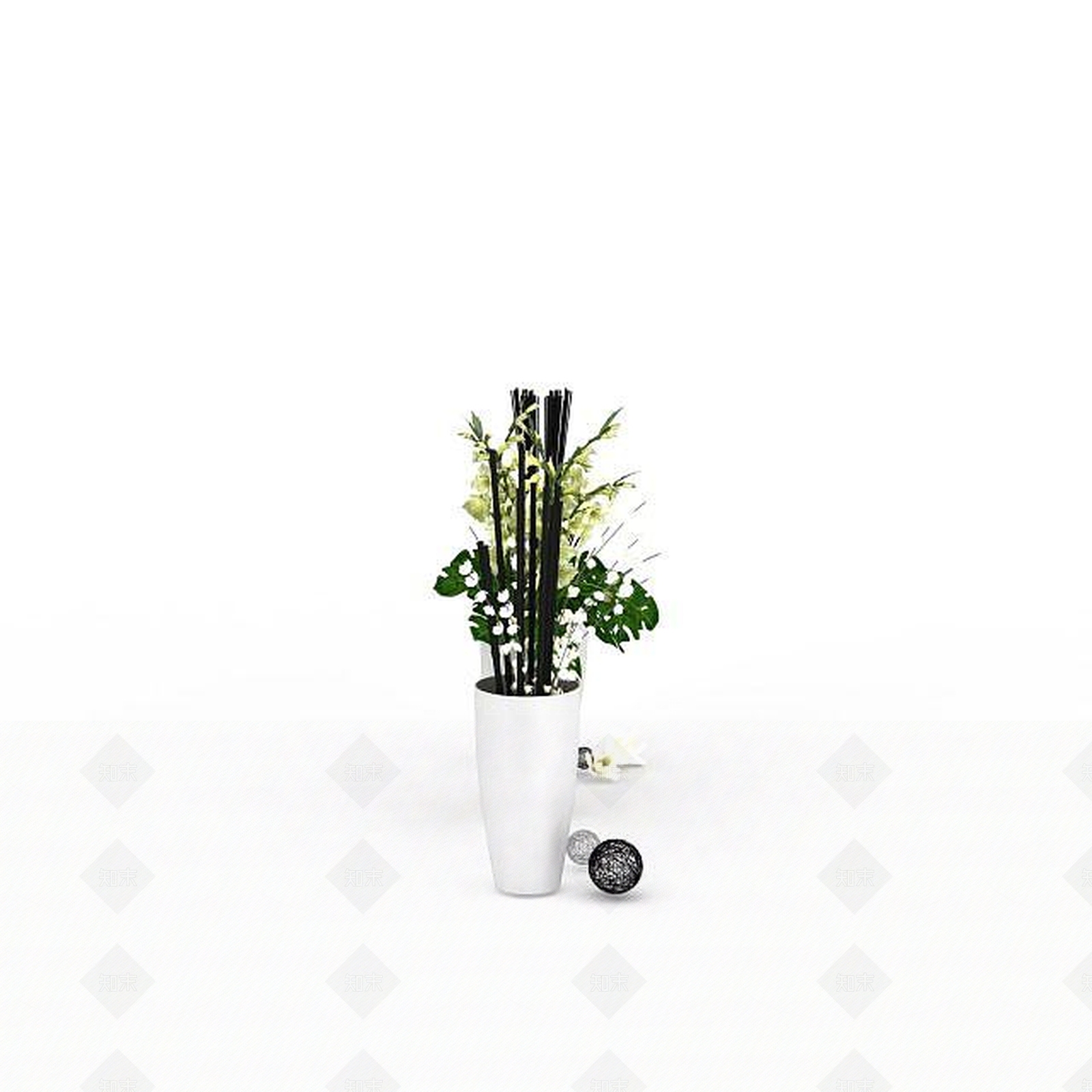 现代办公室陈设品3D模型下载【ID:1198424072】