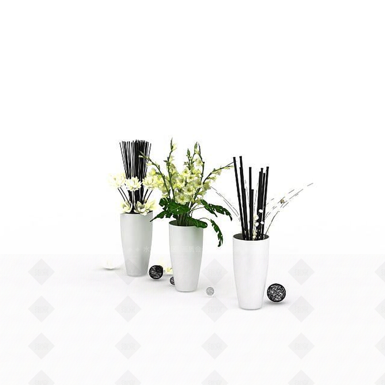现代办公室陈设品3D模型下载【ID:1198424072】