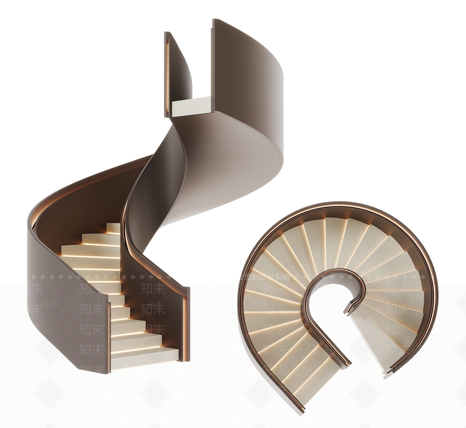 现代旋转楼梯SU模型下载【ID:1198425057】