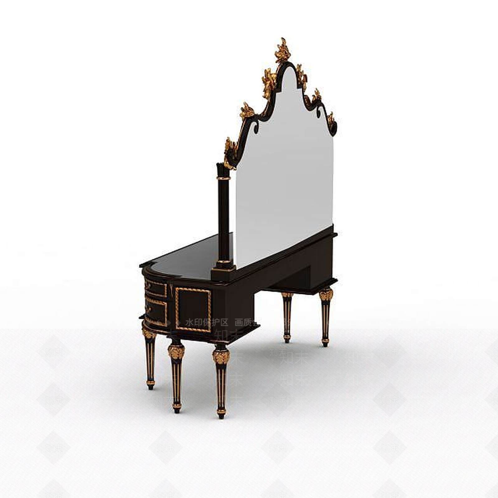 现代卧室梳妆镜3D模型下载【ID:1198427022】