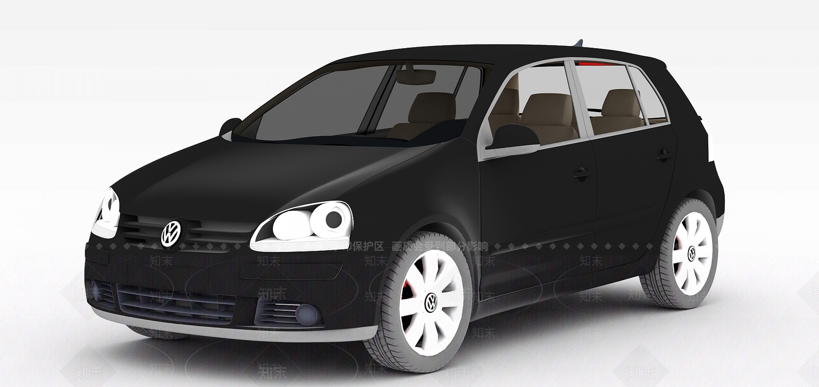 现代黑色轿车3D模型下载【ID:1198427463】